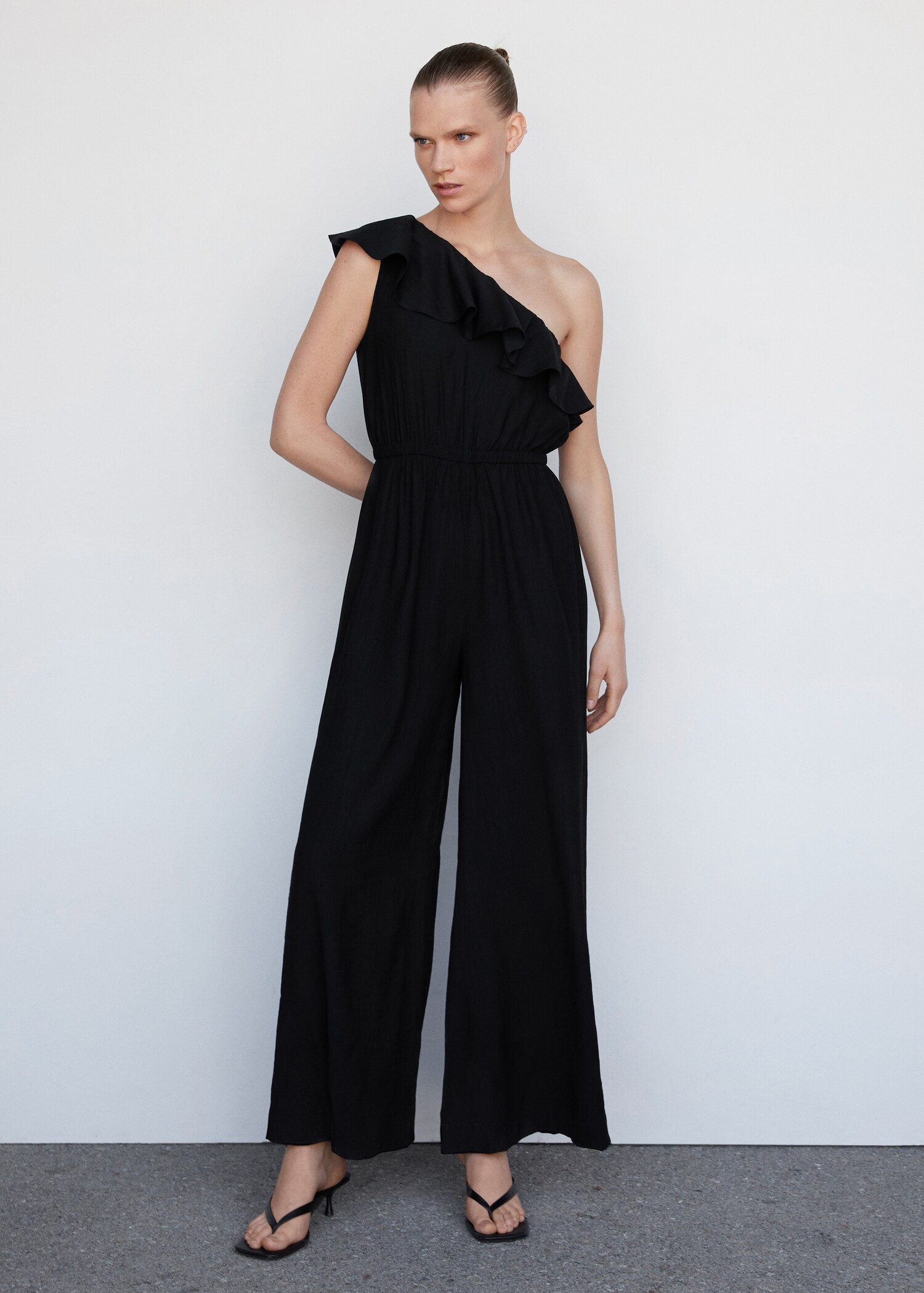 Ruffled asymmetric jumpsuit - General plane