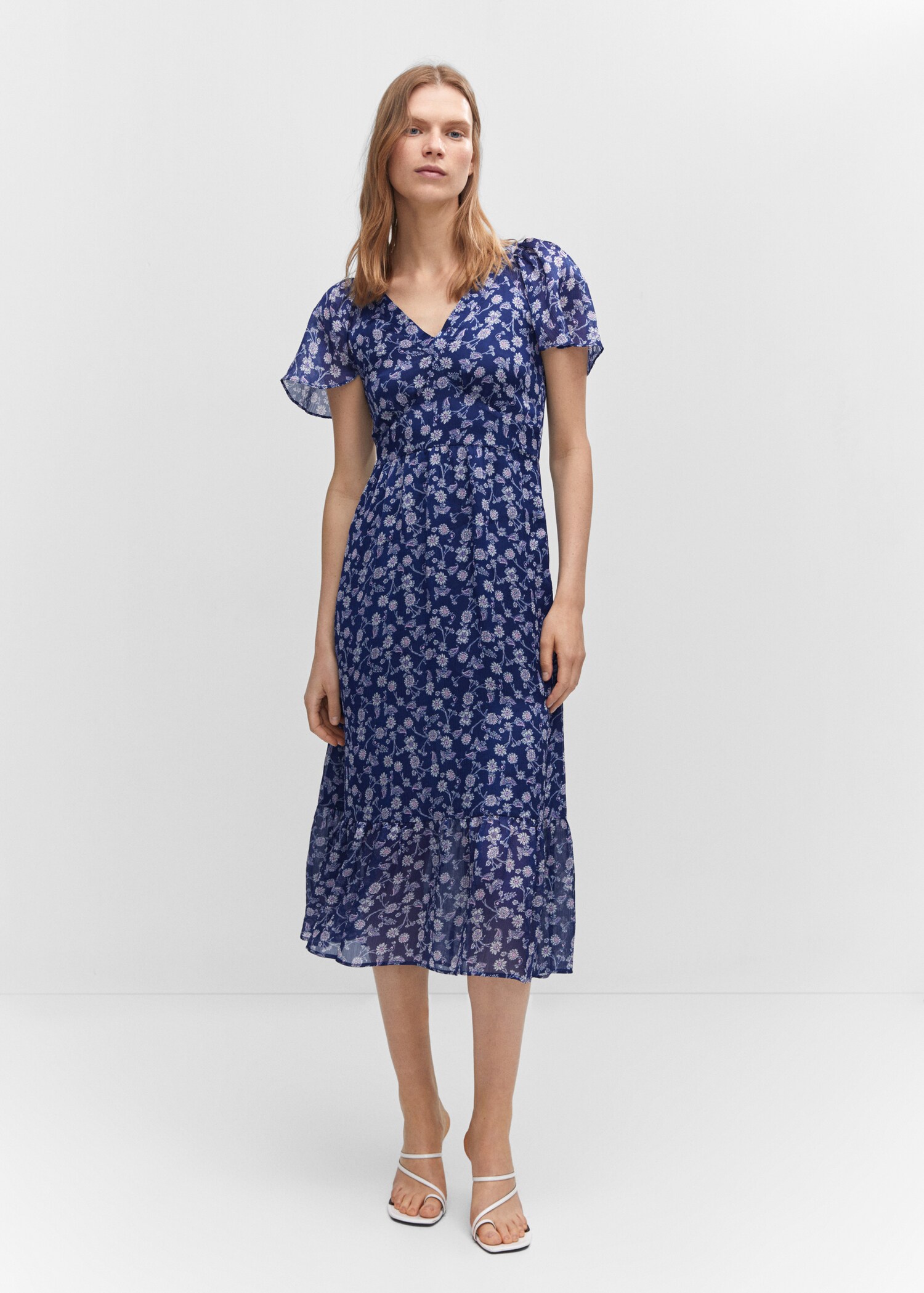 Midi floral dress - General plane