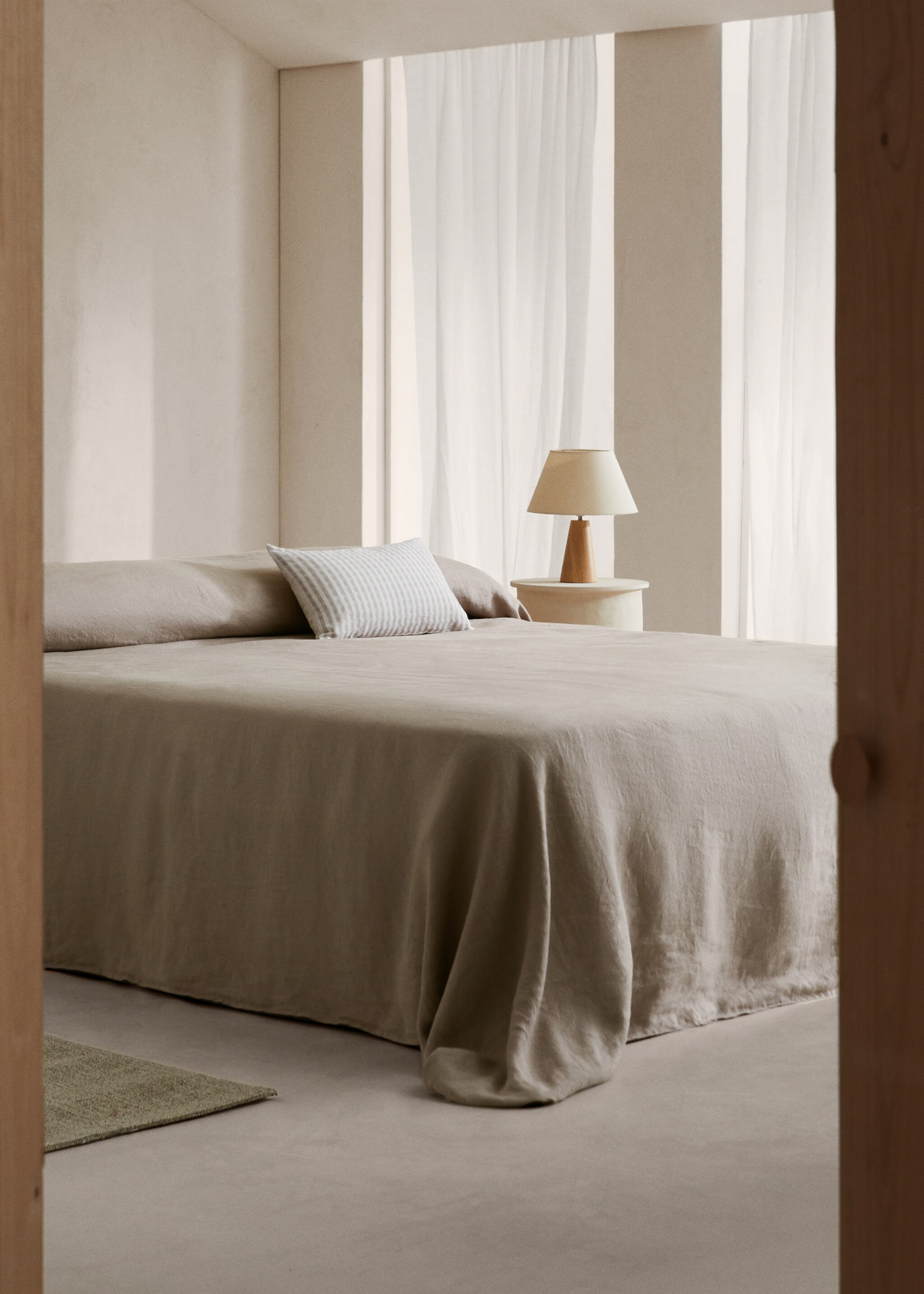 Bettbezug aus 100 % Leinen für 135/140 cm Bett - Allgemeine Ansicht, Mittelbraun. Ref: 47037887-00.