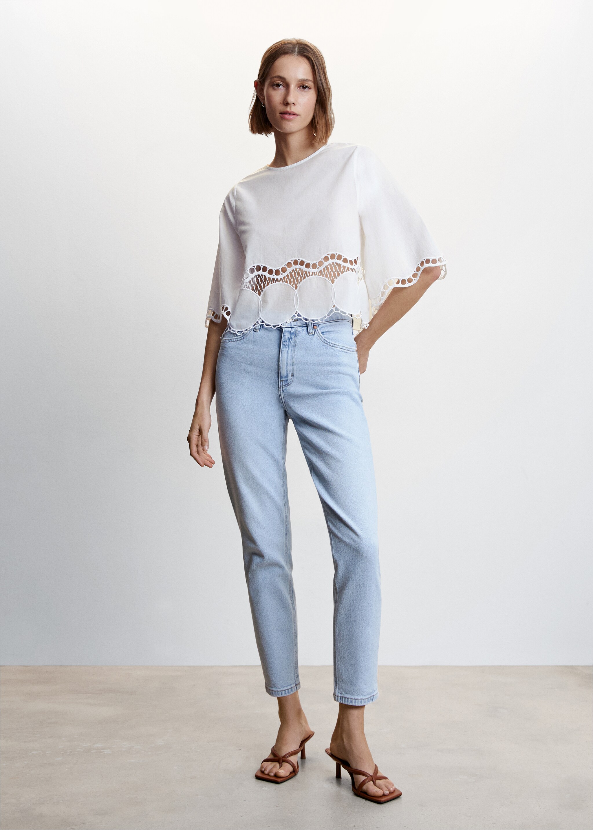 Embroidered oversized blouse - General plane