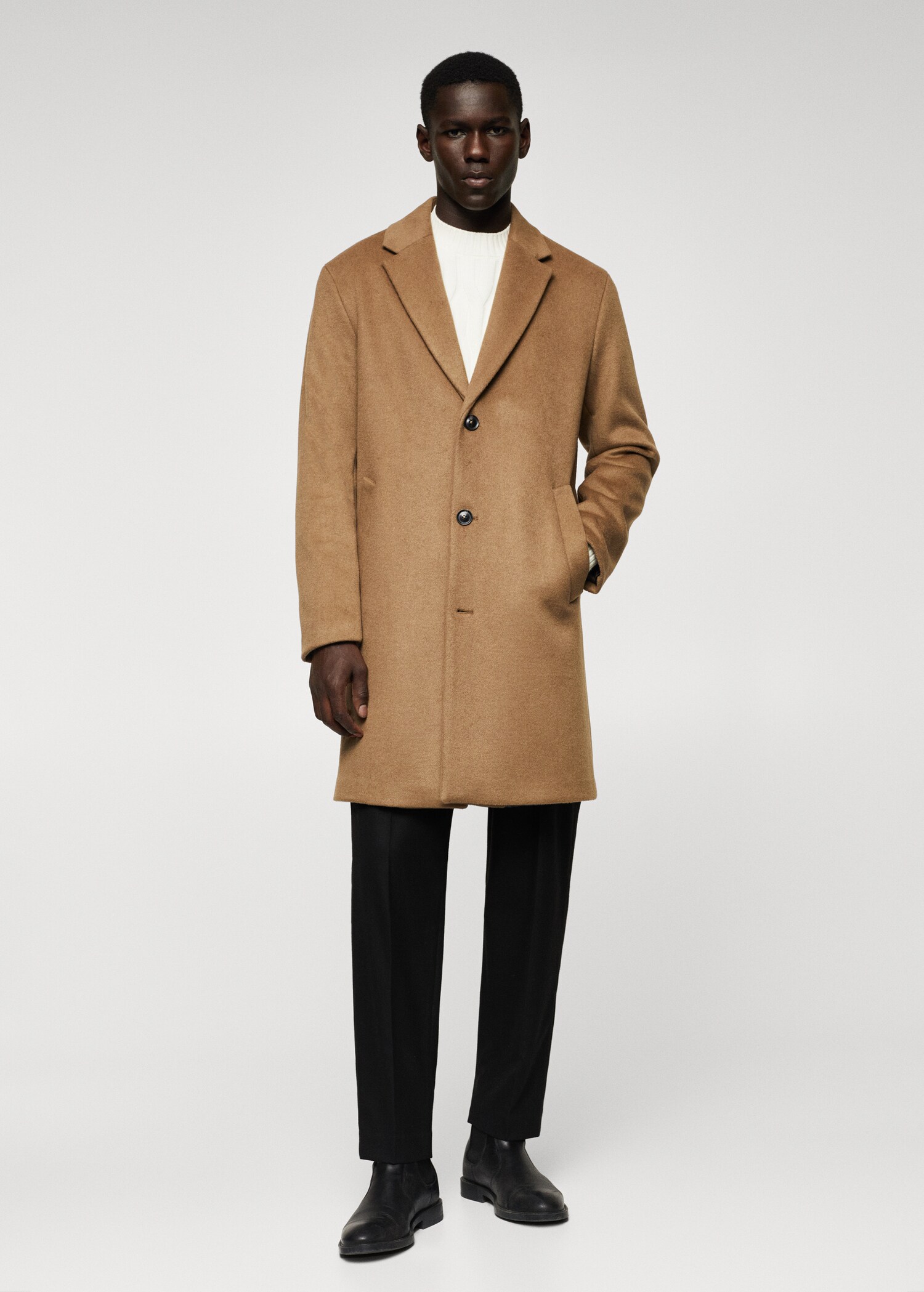 Recycled wool oversize coat - General plane