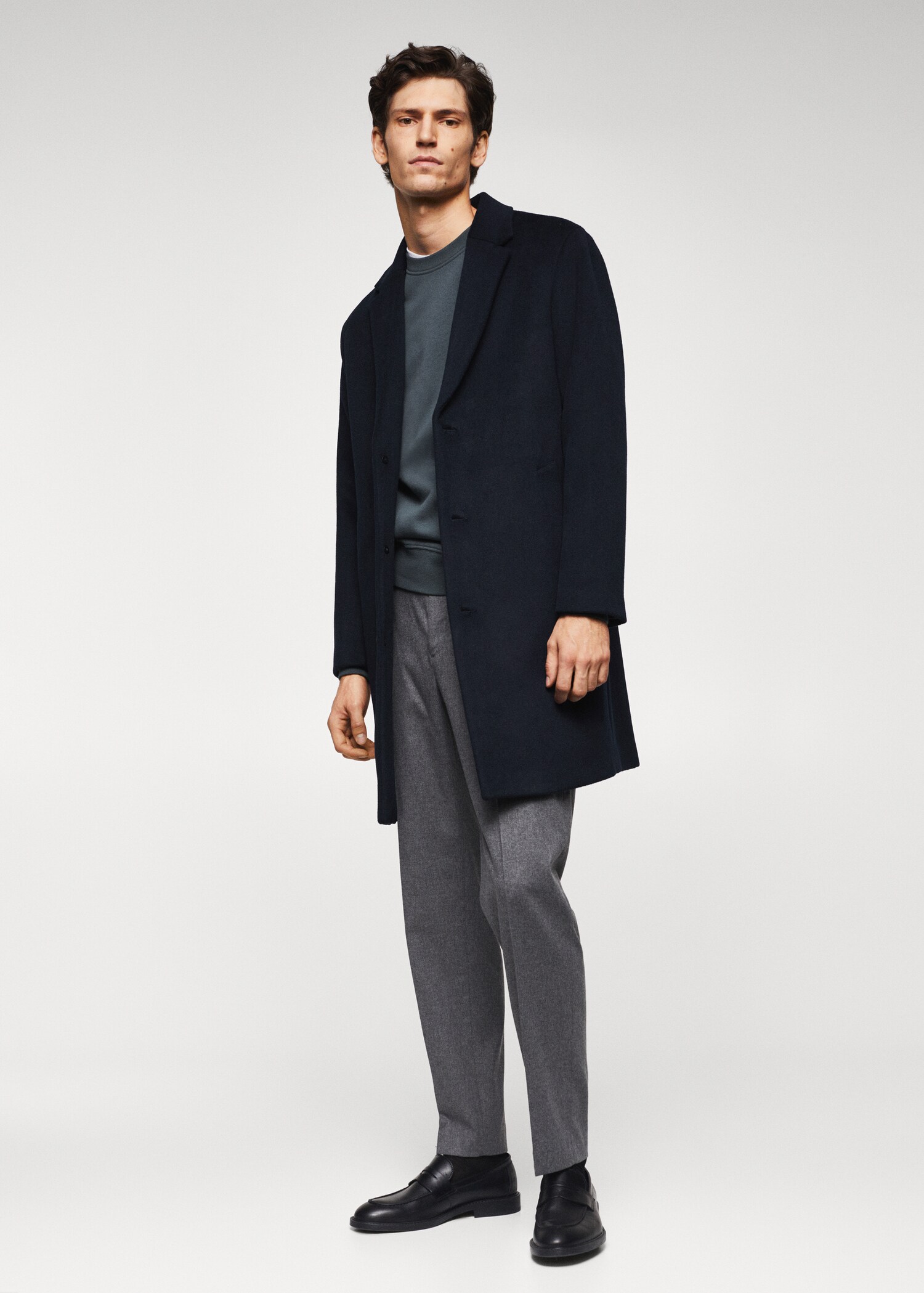 Recycled wool oversize coat - General plane