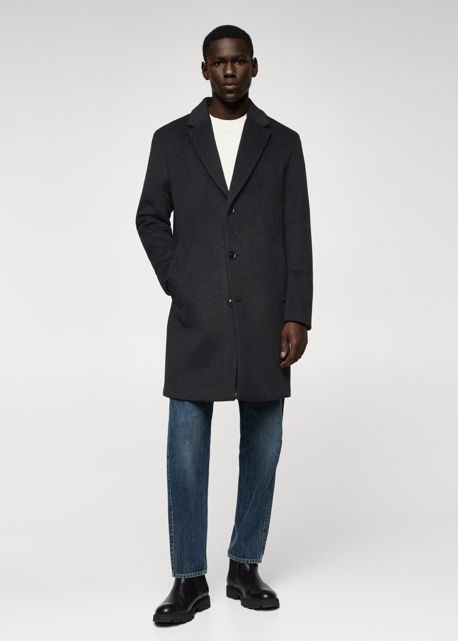 Recycled wool oversize coat - General plane