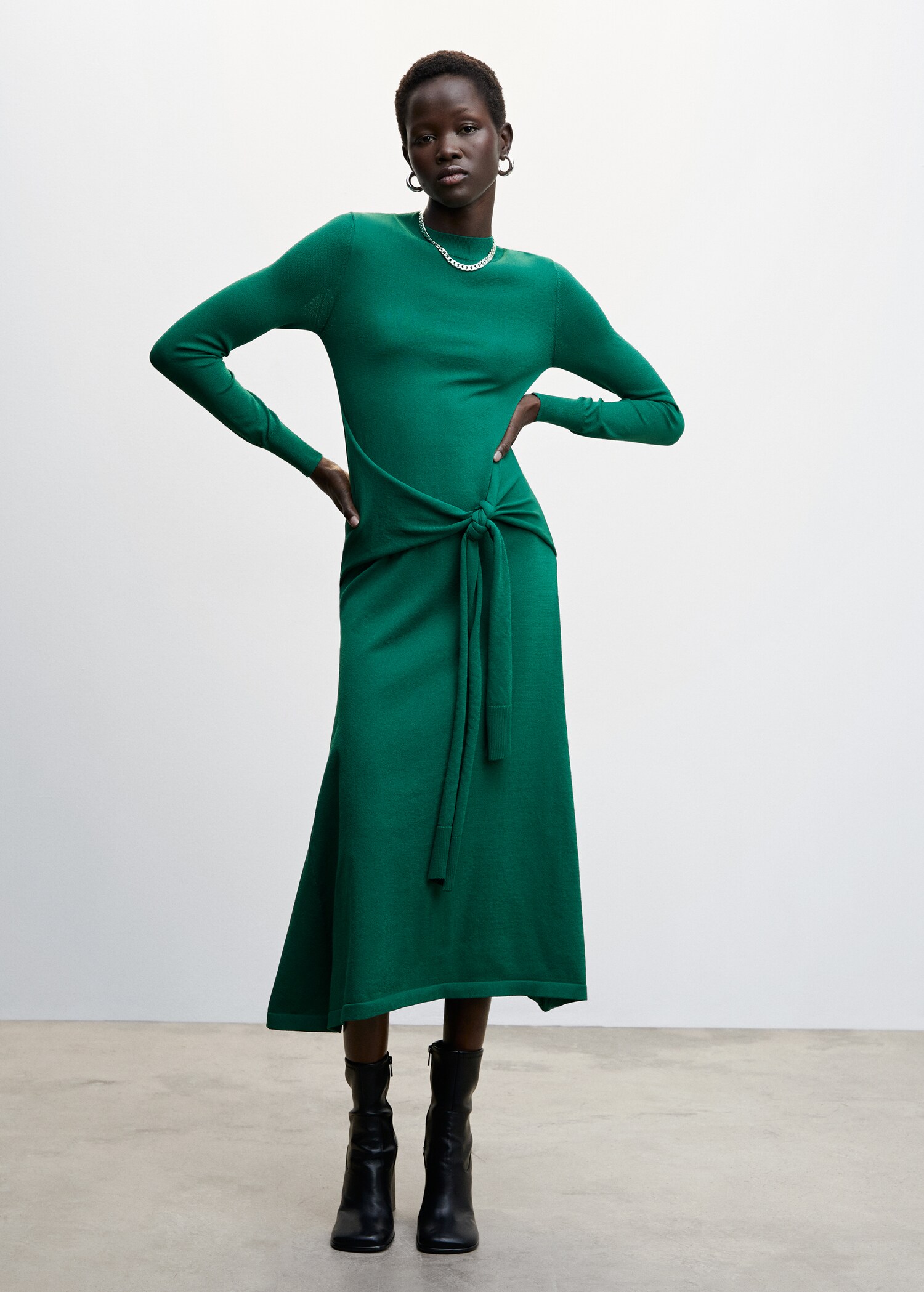 Bow knitted dress - General plane