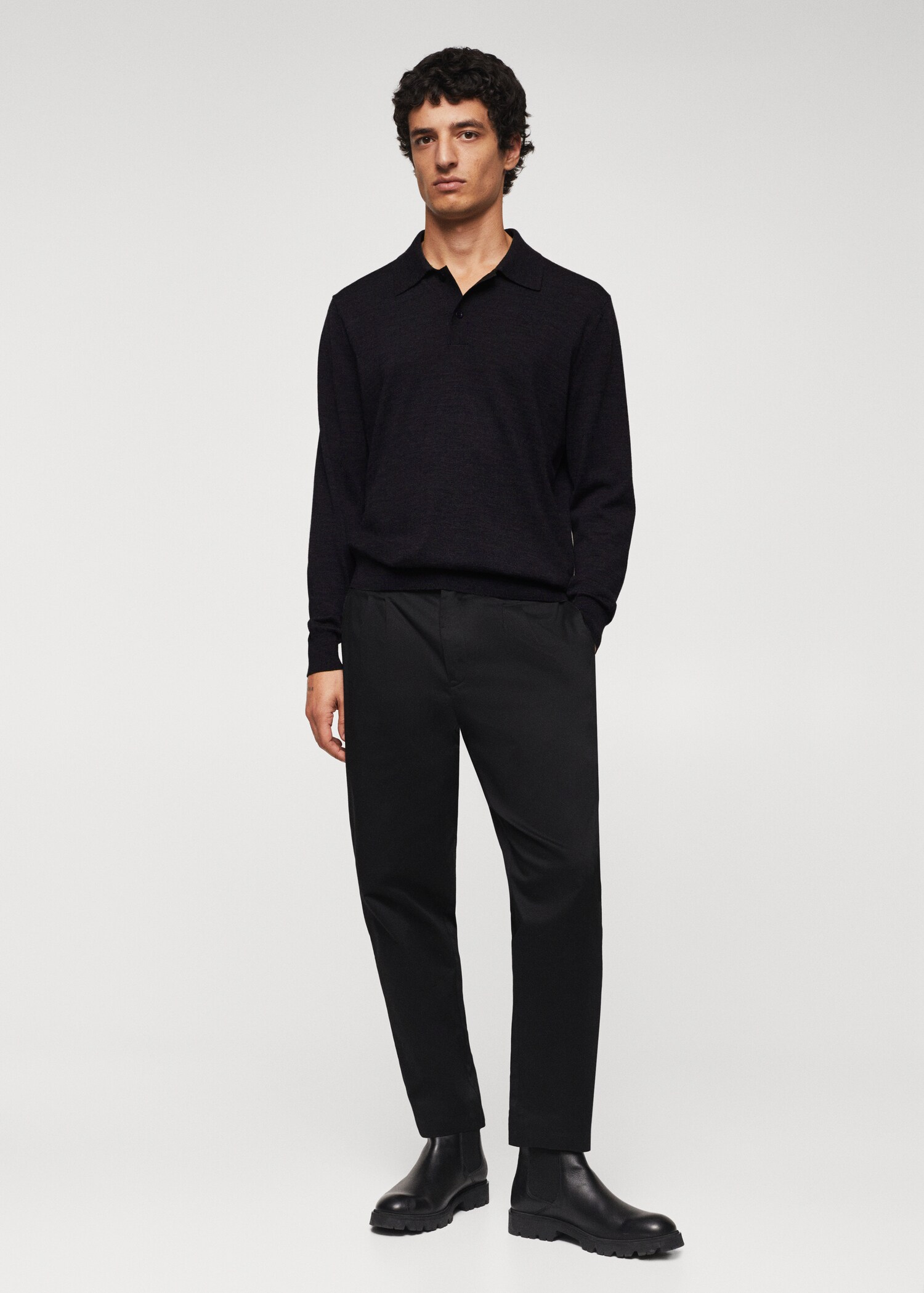 100% wool polo - General plane