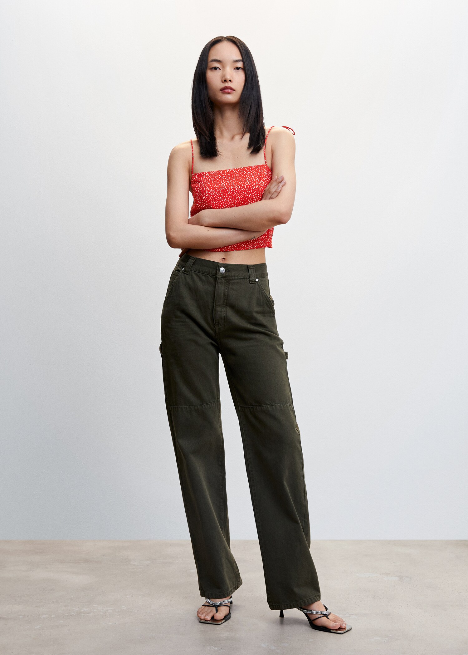 Top met strikbandjes - Overzichtstekening