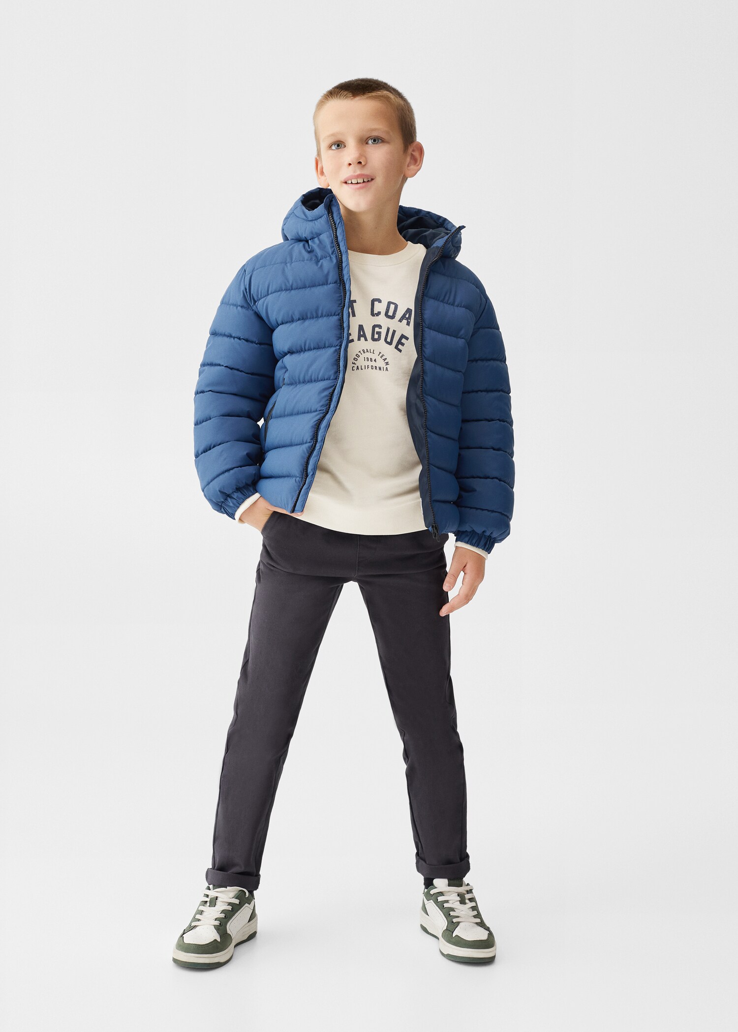 Hood quilted coat - General plane
