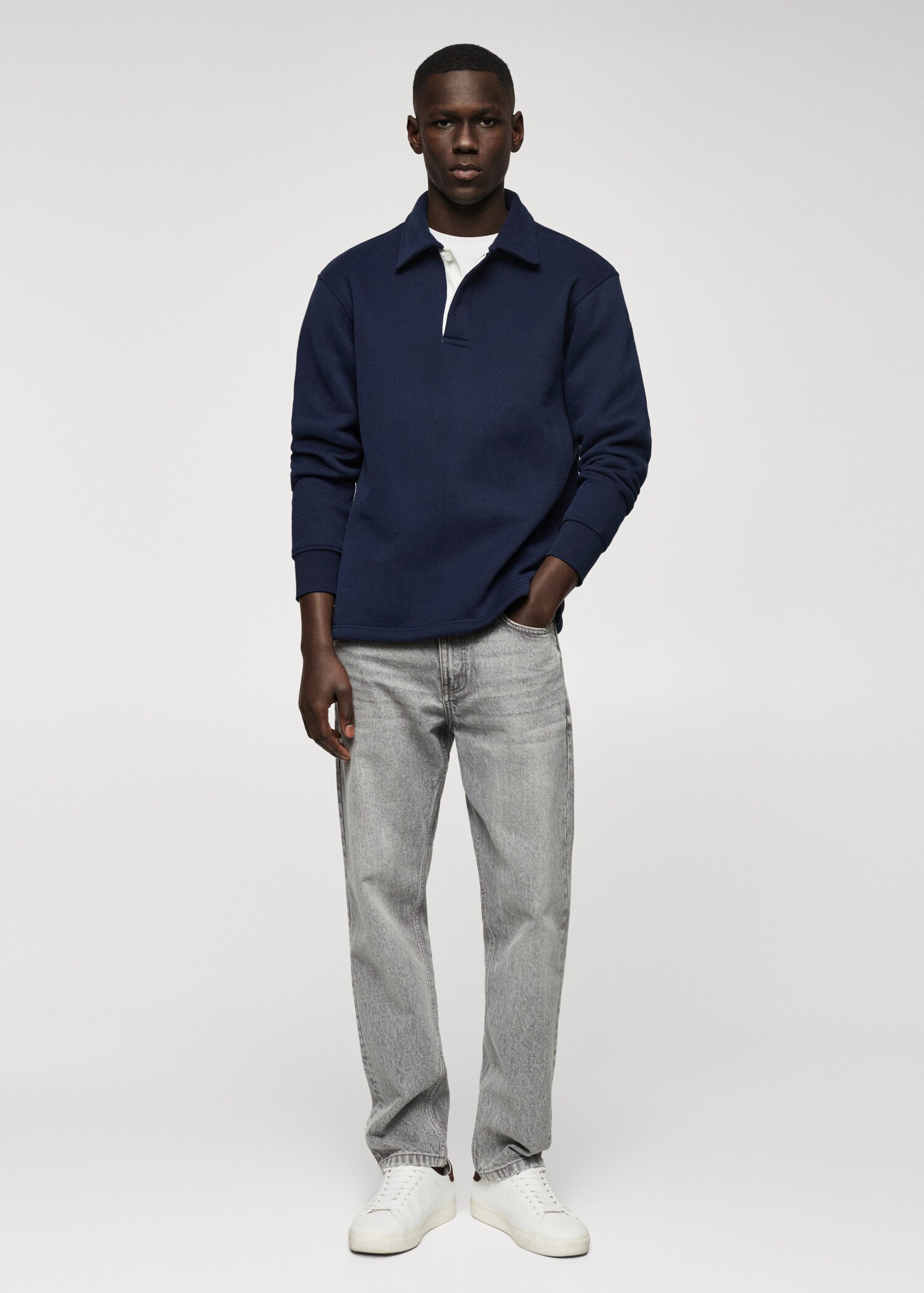 Long sleeves cotton polo - General plane