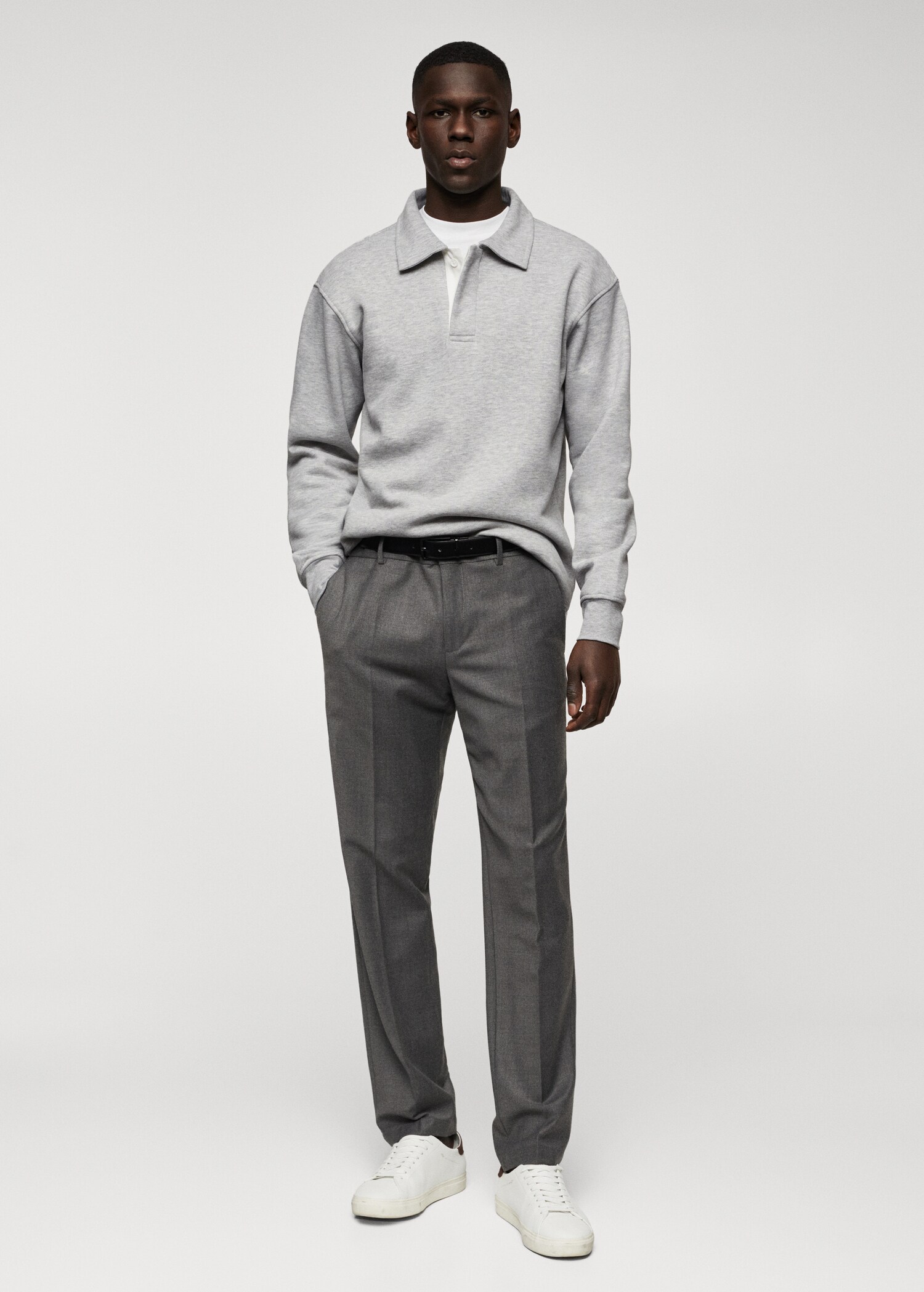 Long sleeves cotton polo - General plane