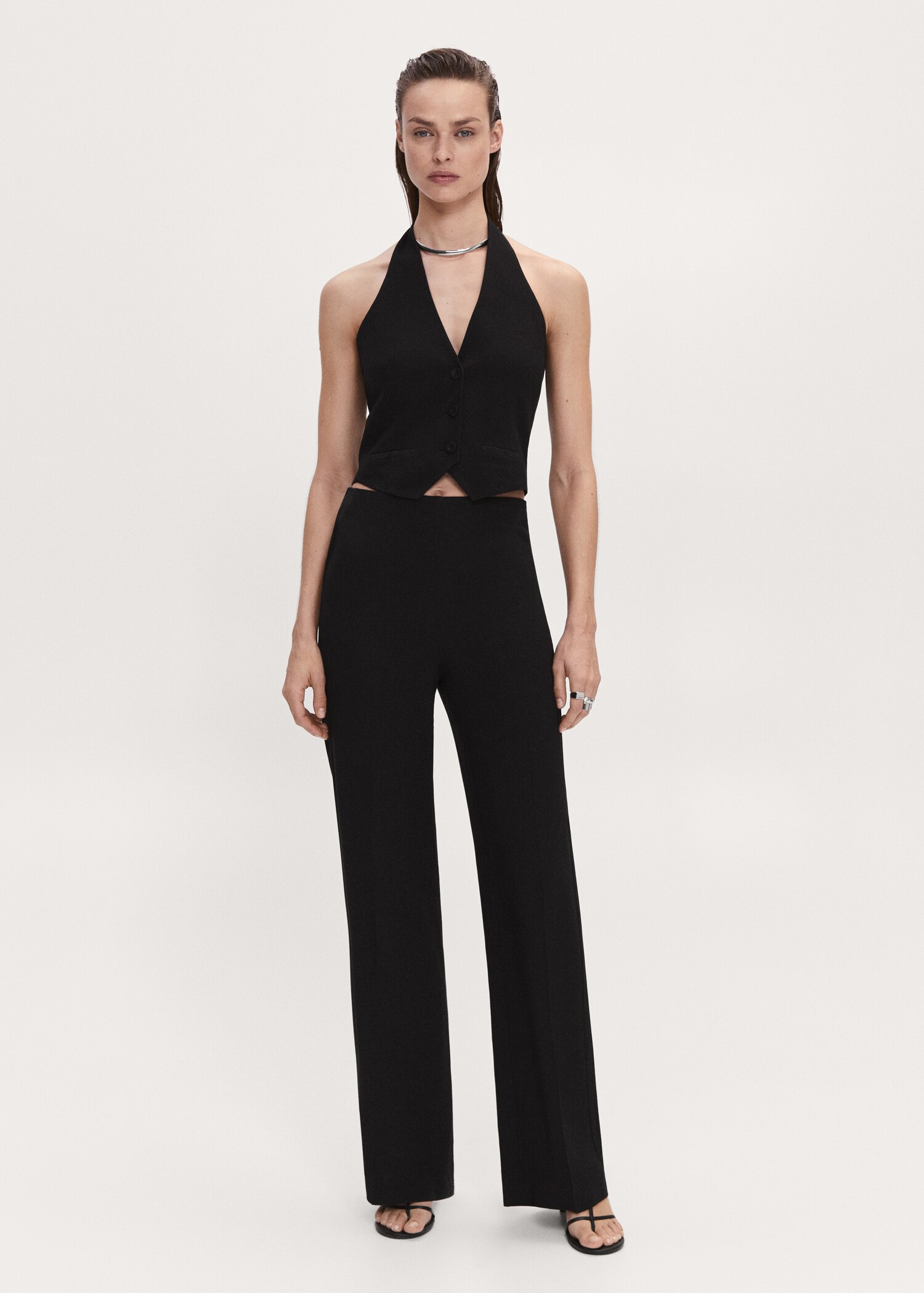 Pantalón traje wideleg  - Plano general