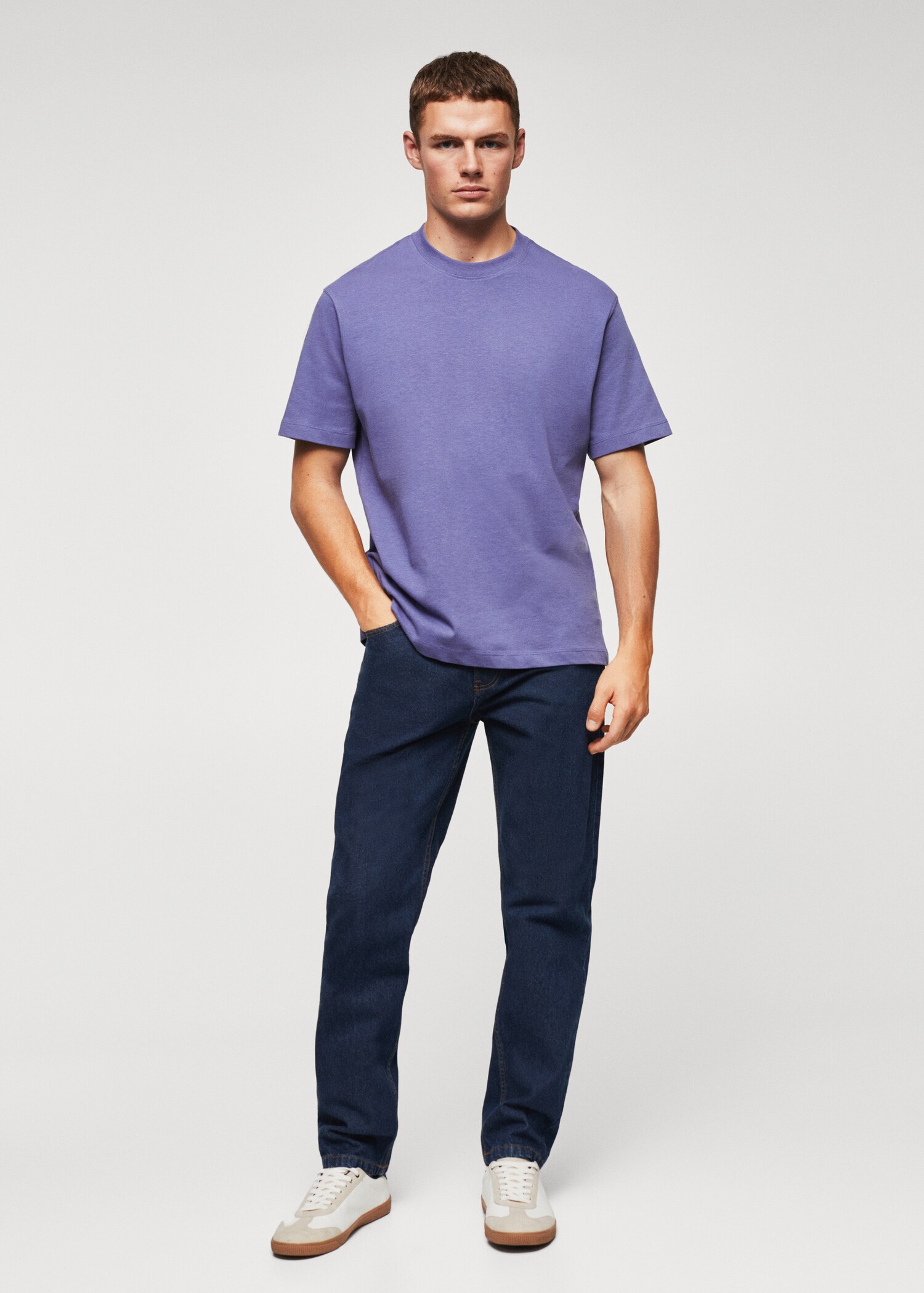 Katoenen relaxed-fit T-shirt - Overzichtstekening