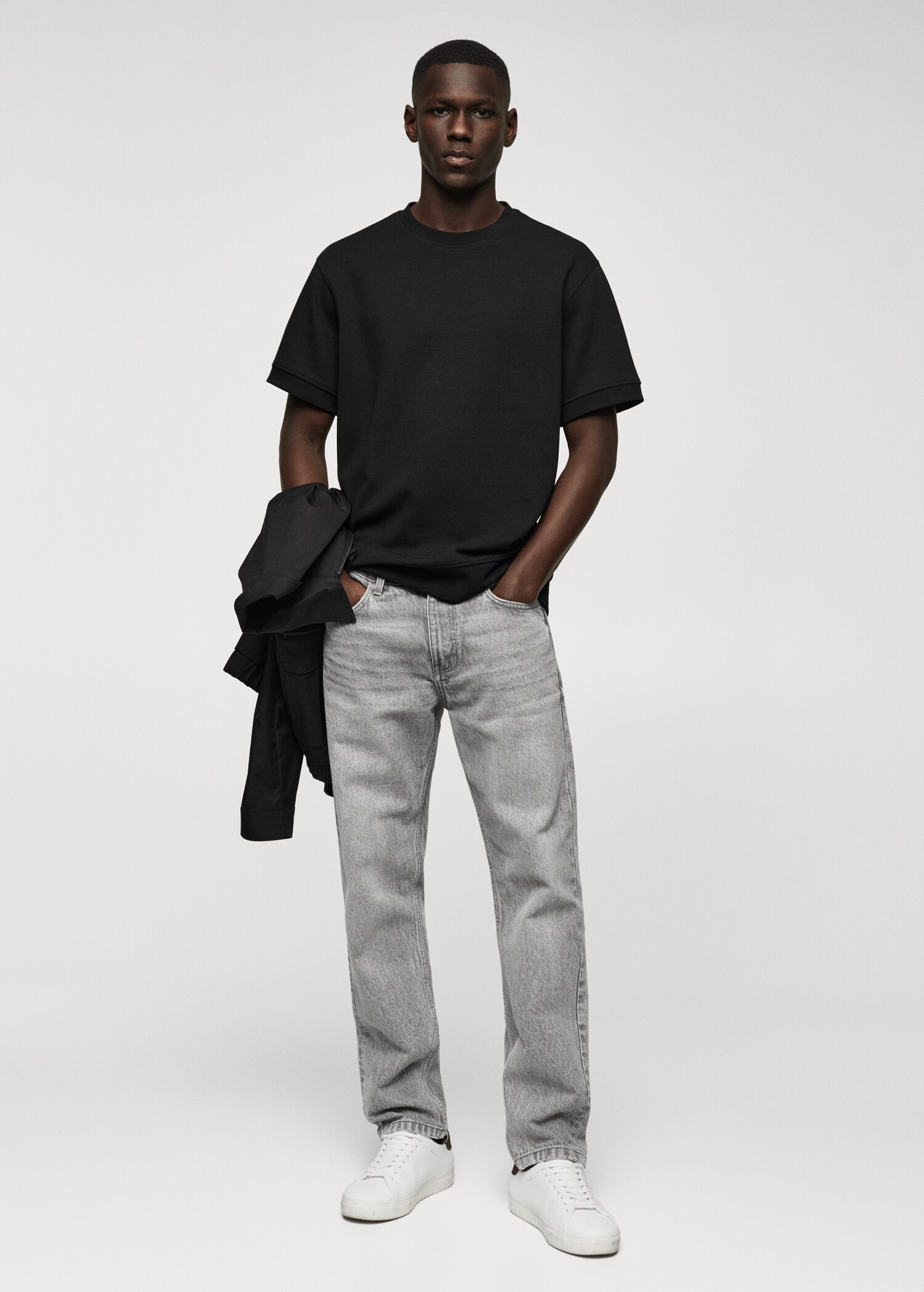 Pluche sweatshirt met korte mouwen - Overzichtstekening