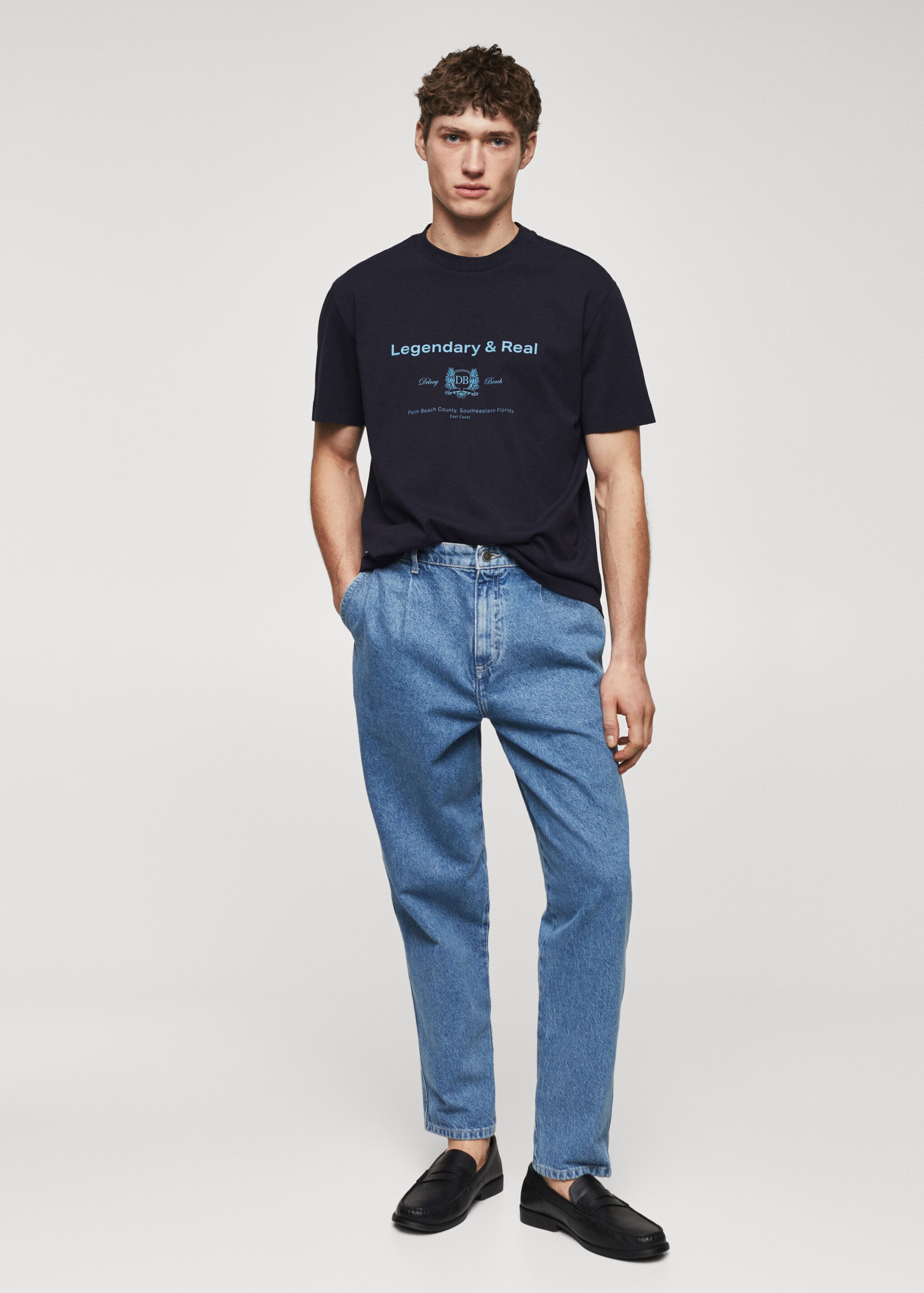 T-Shirt aus 100 % Baumwolle mit Schriftzug - Allgemeine Ansicht