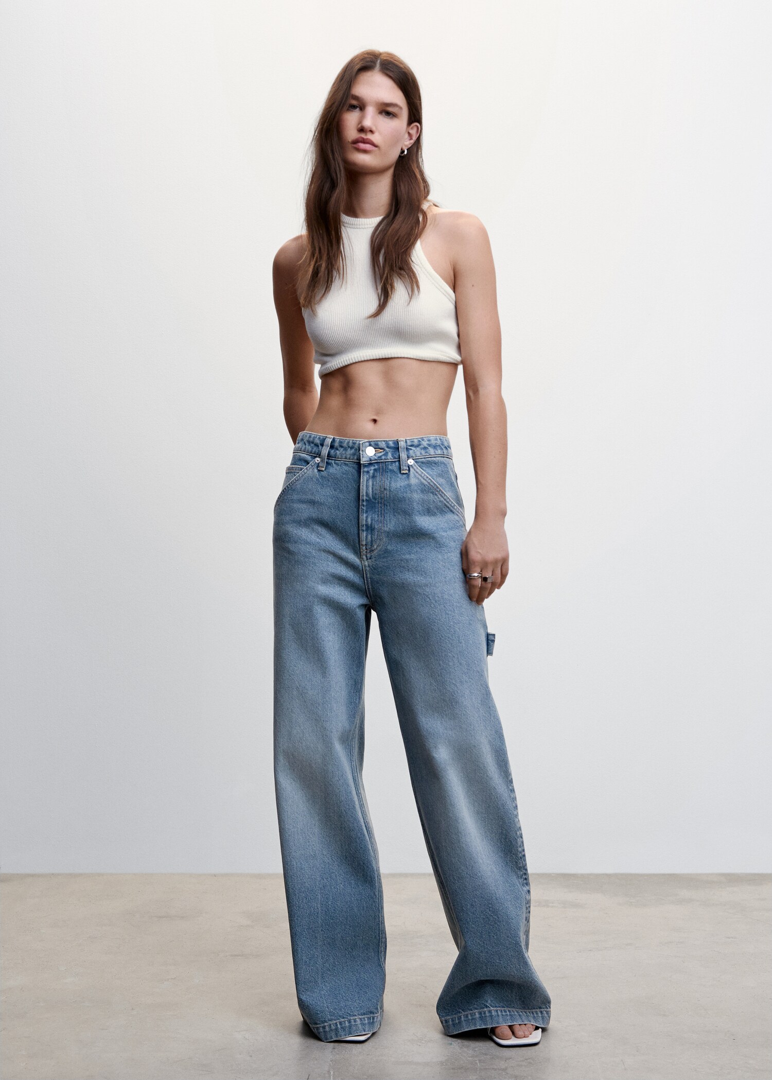 Jeans wideleg tiro bajo - Plano general