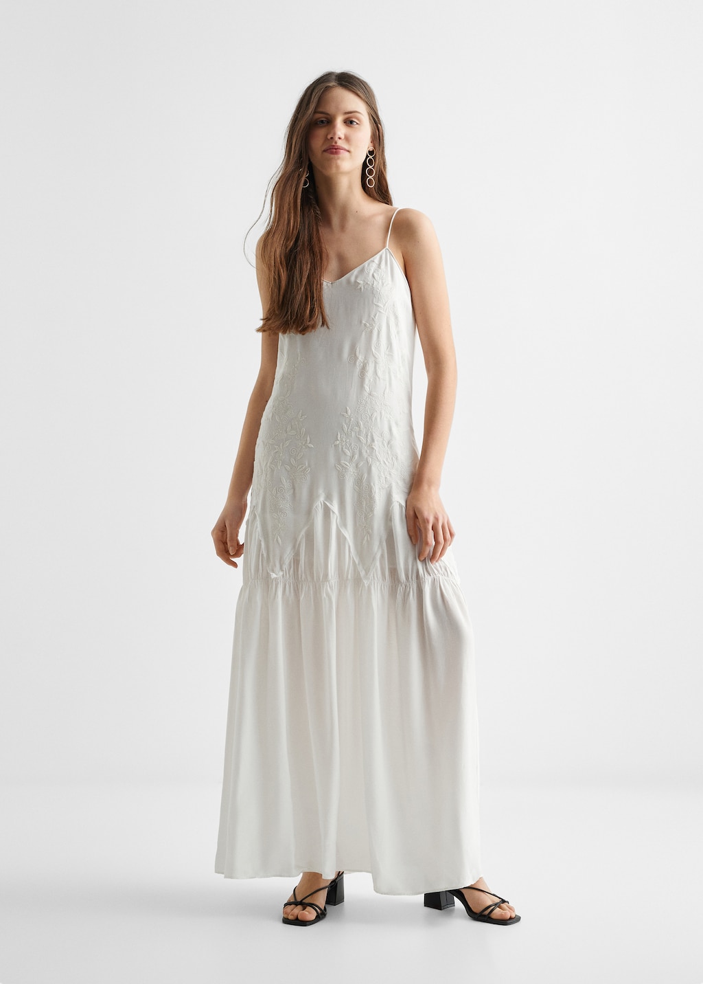 Embroidered long dress Girls MANGO OUTLET Finland