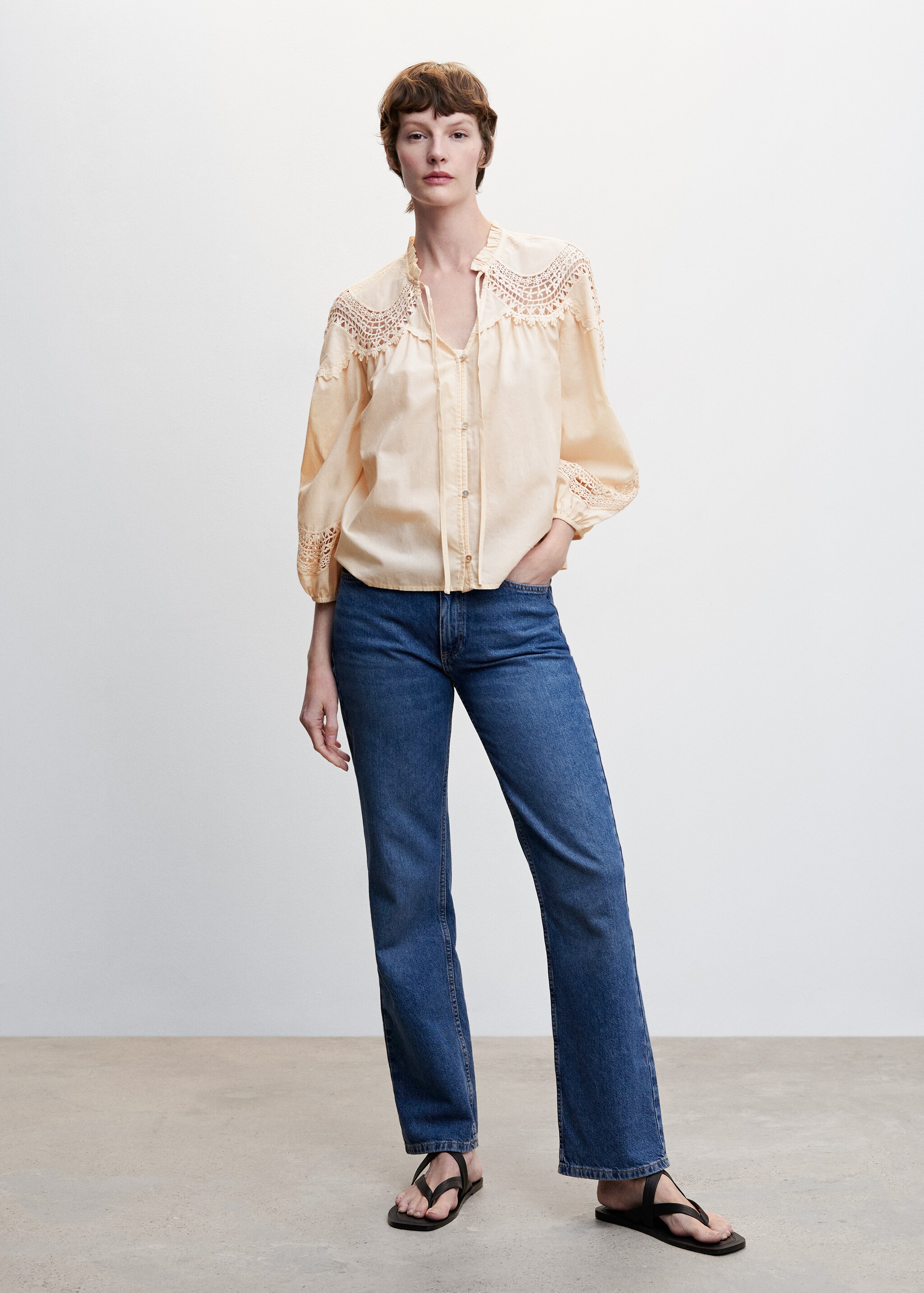 Embroidered cord blouse - General plane