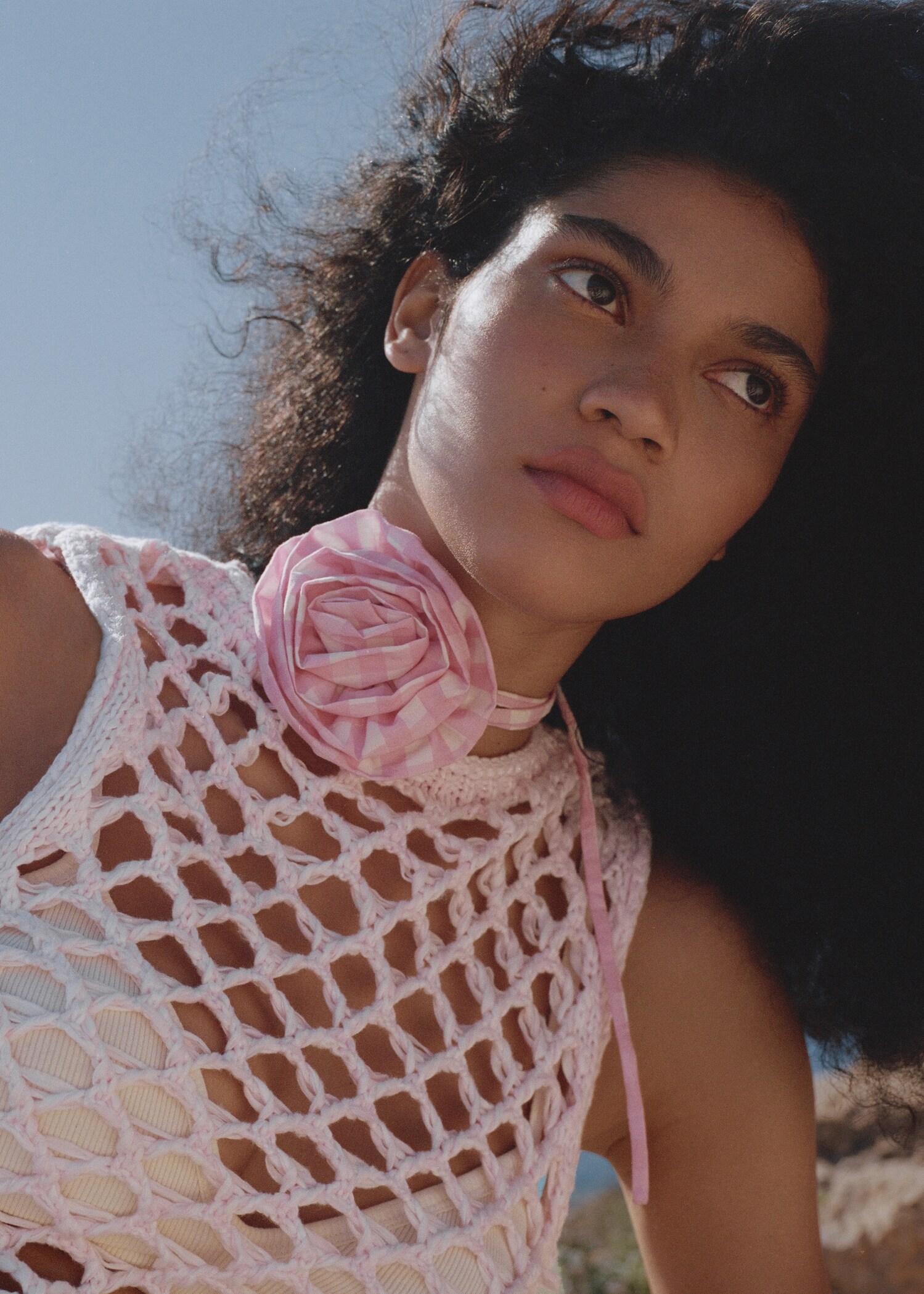 Printed flower choker - General plane