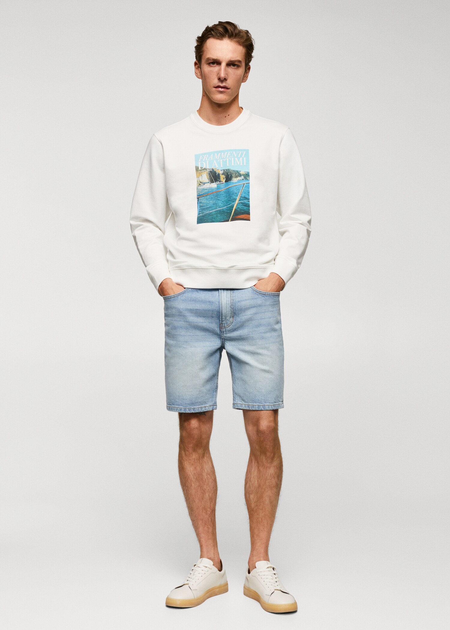 Gemustertes Baumwoll-Sweatshirt - Allgemeine Ansicht