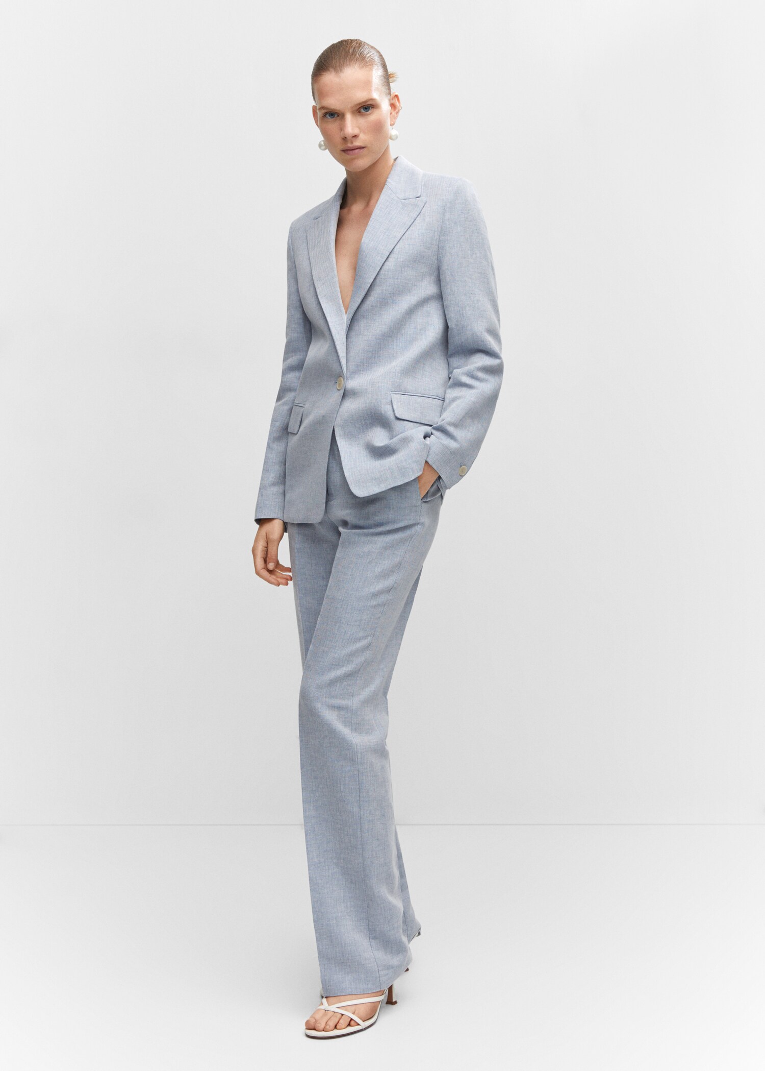 Pantalon lin texturé - Plan général