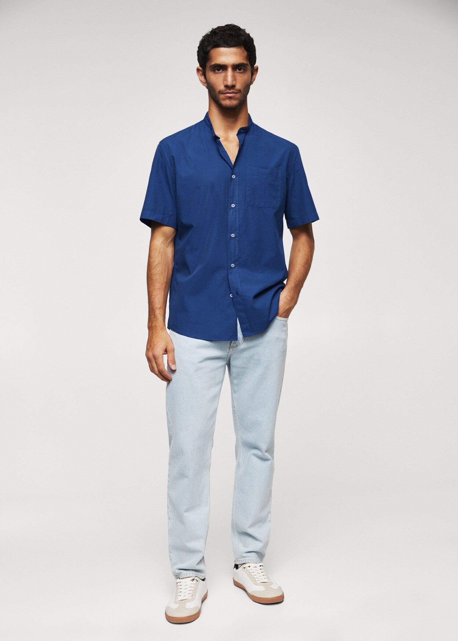 Mao collar cotton shirt - General plane