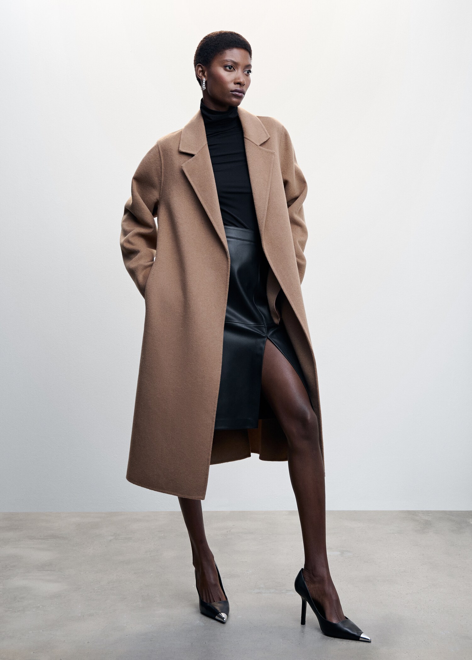 Leather-effect pencil skirt - General plane
