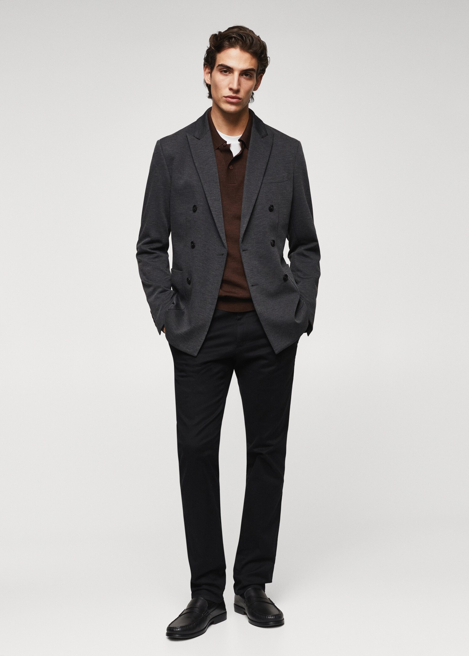 Double-breasted slim fit blazer - Overzichtstekening