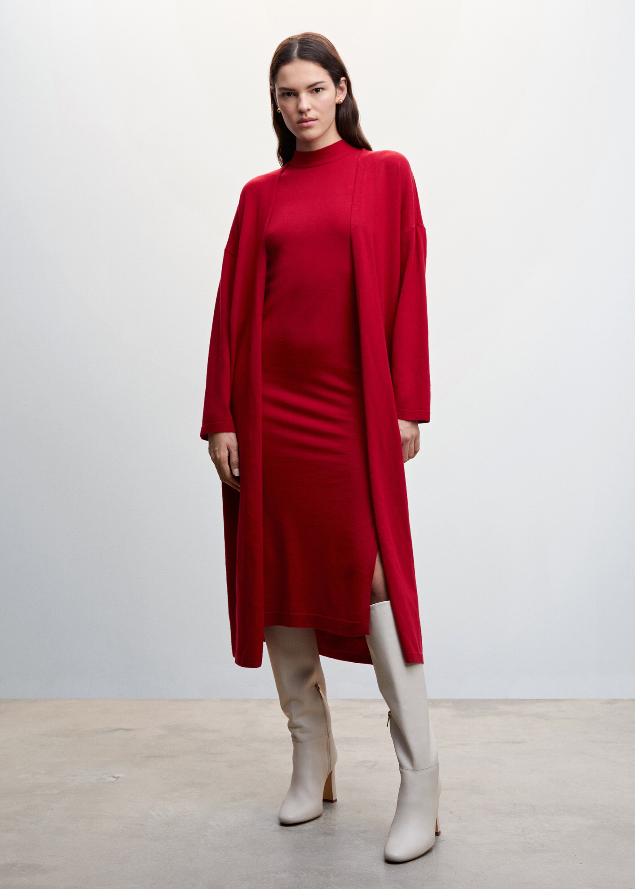 Lang strikket cardigan - Total bildeutsnitt