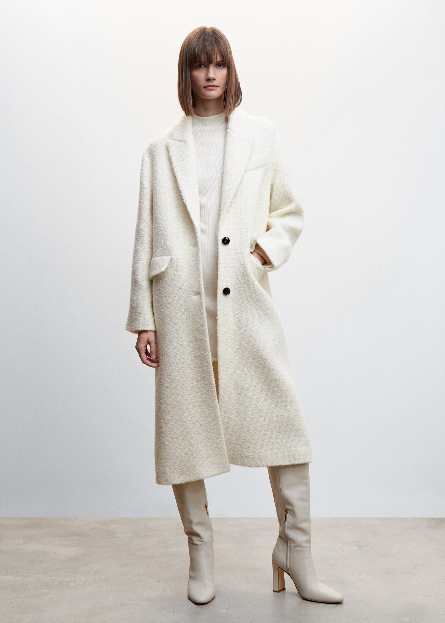 Manteau tissu bouclé laine - Plan général