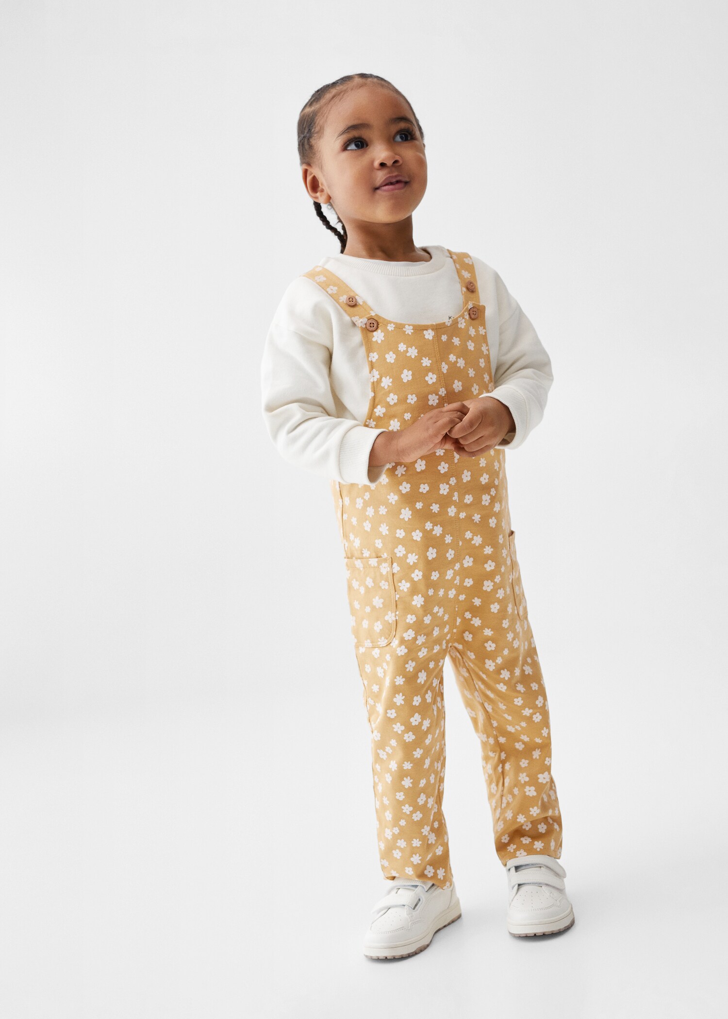 Floral print dungarees - General plane
