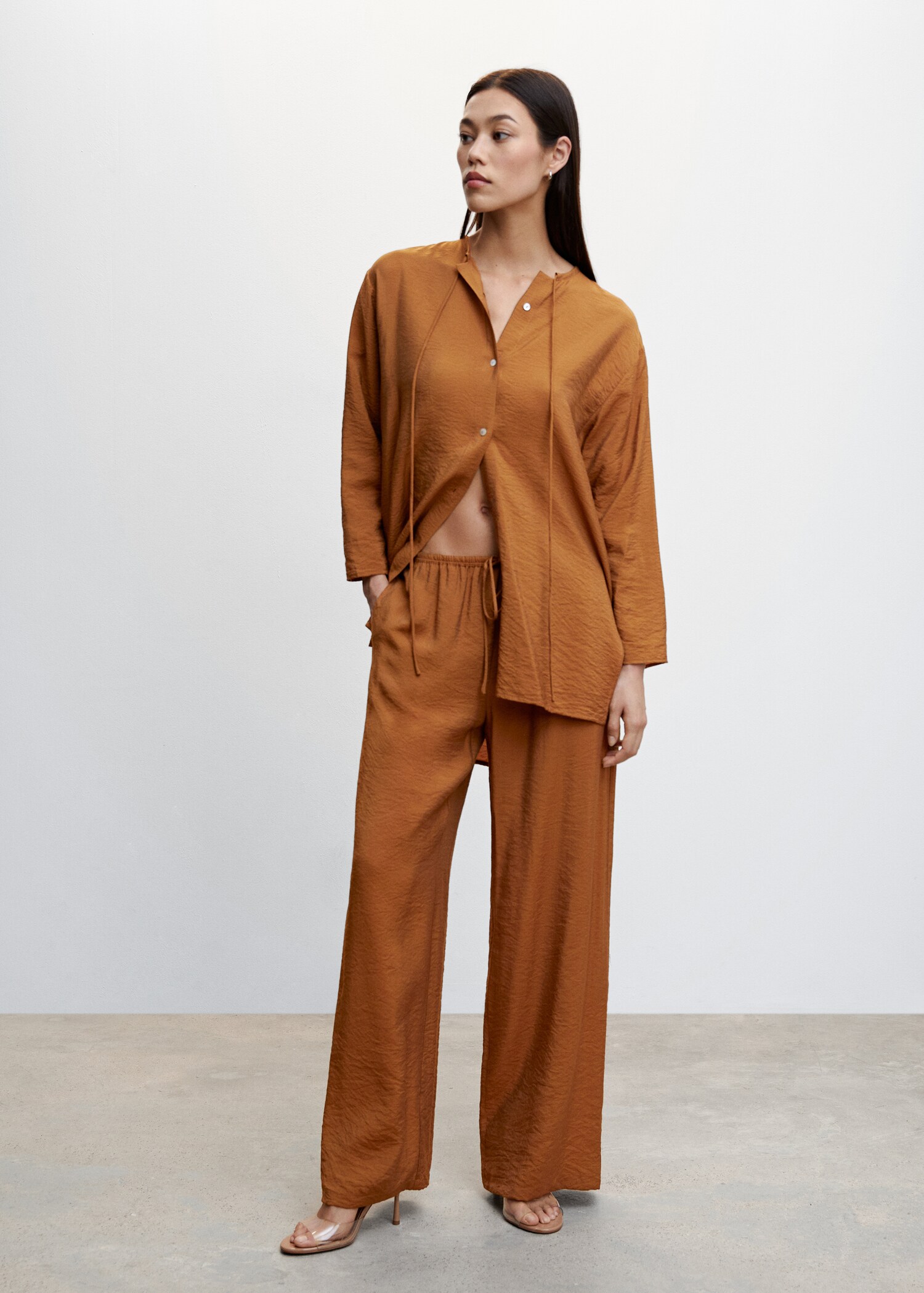 Satin palazzo pants - General plane