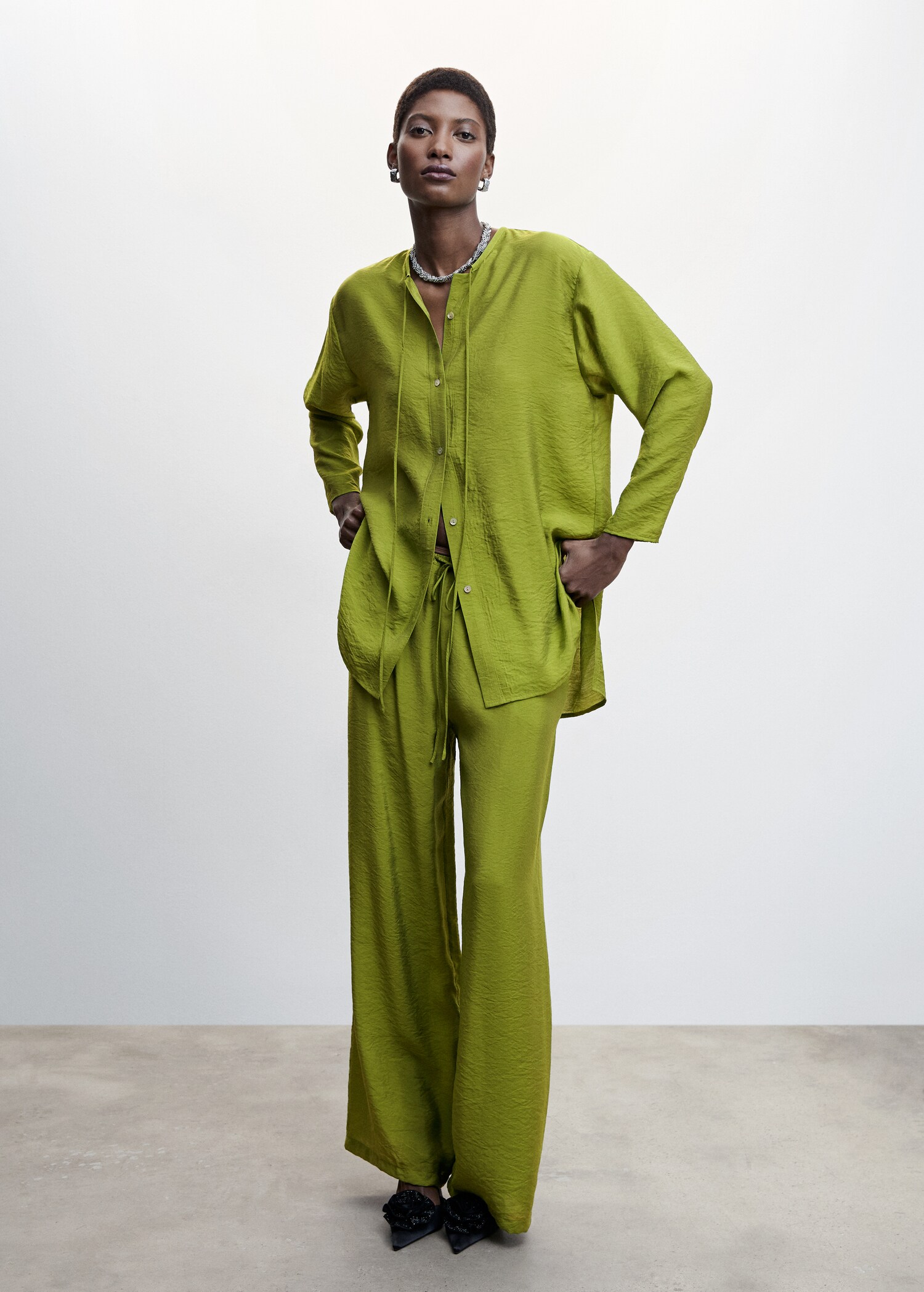 Satin palazzo pants - General plane