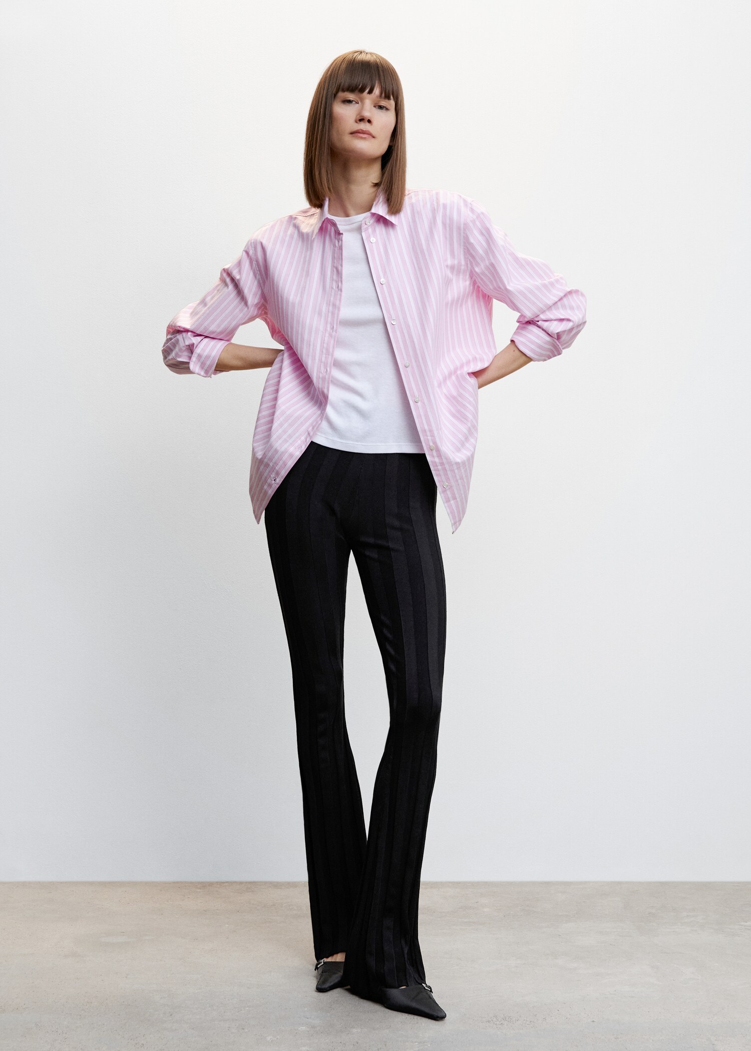 Pantalon évasé maille - Plan général