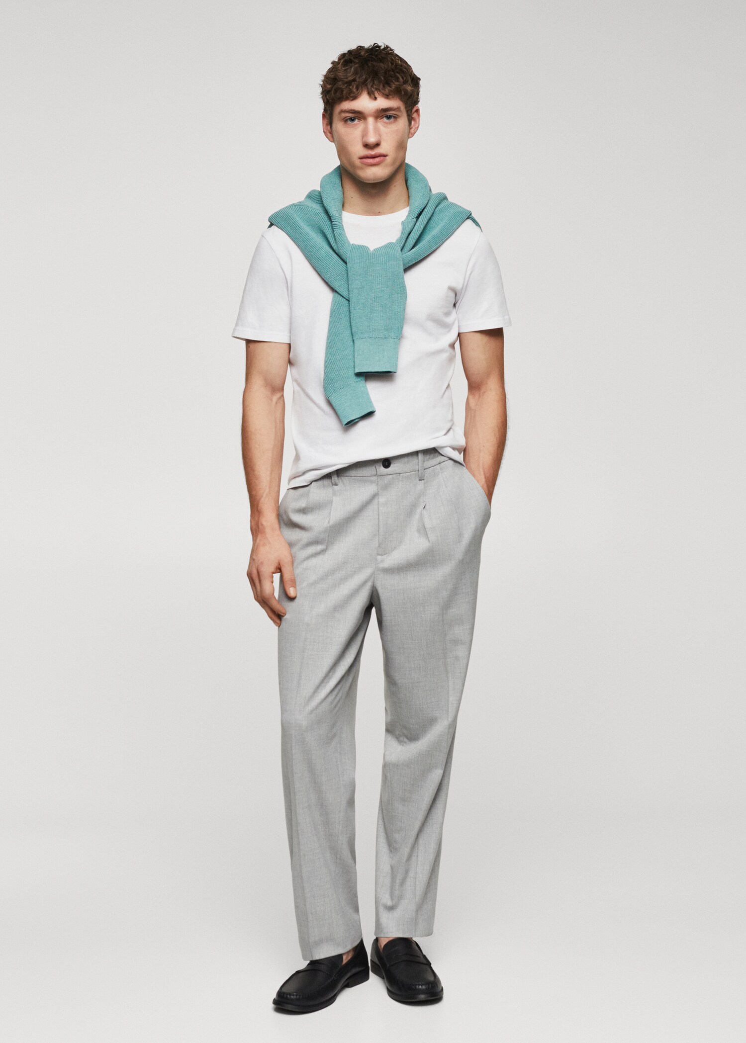 Tapered-fit cotton trousers - General plane