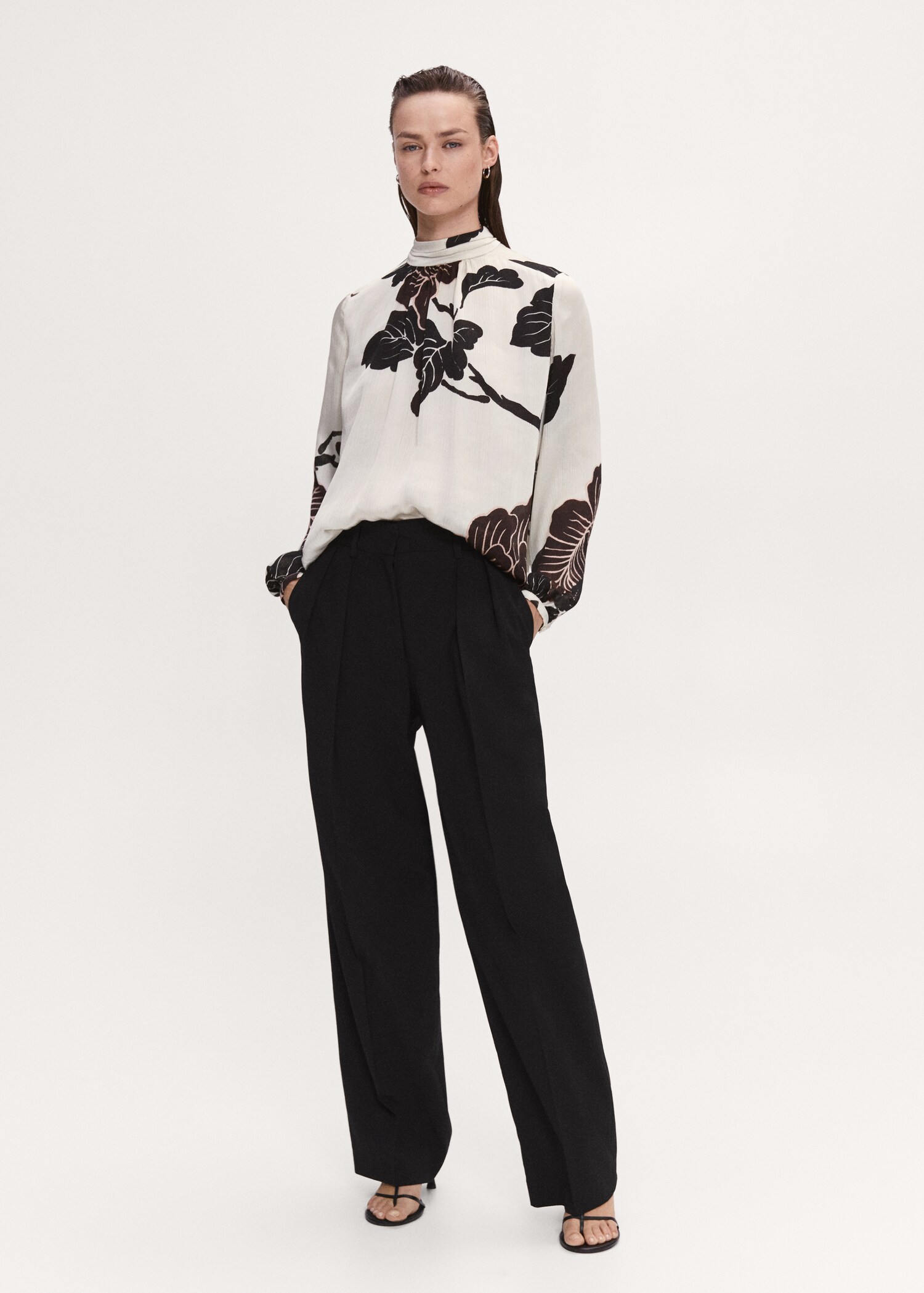 Printed chiffon blouse - General plane