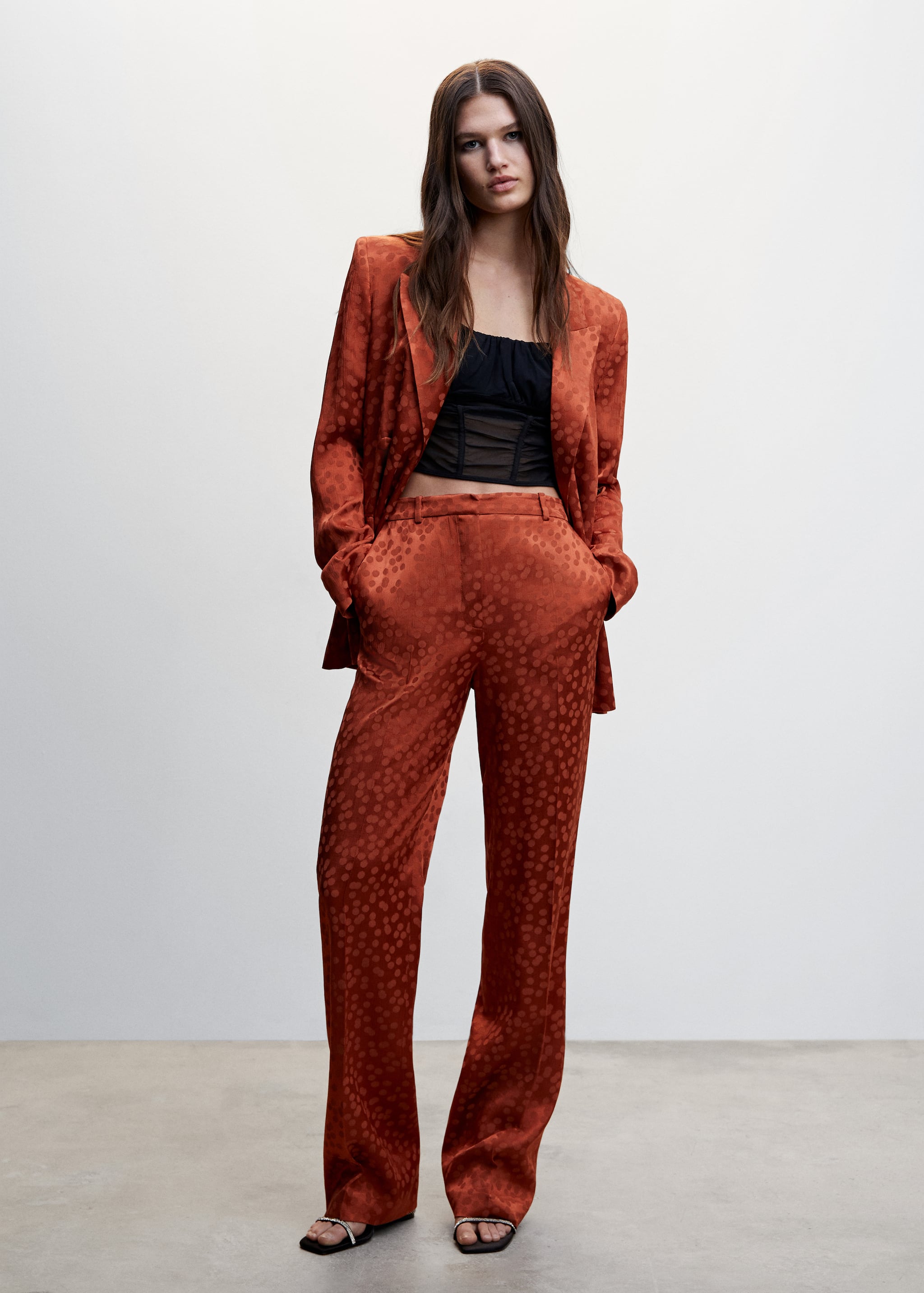 Satin trousers with polka dots - General plane