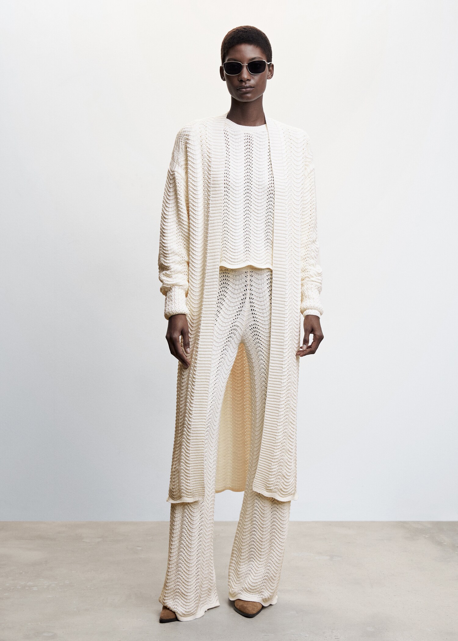 Openwork knit trousers - General plane