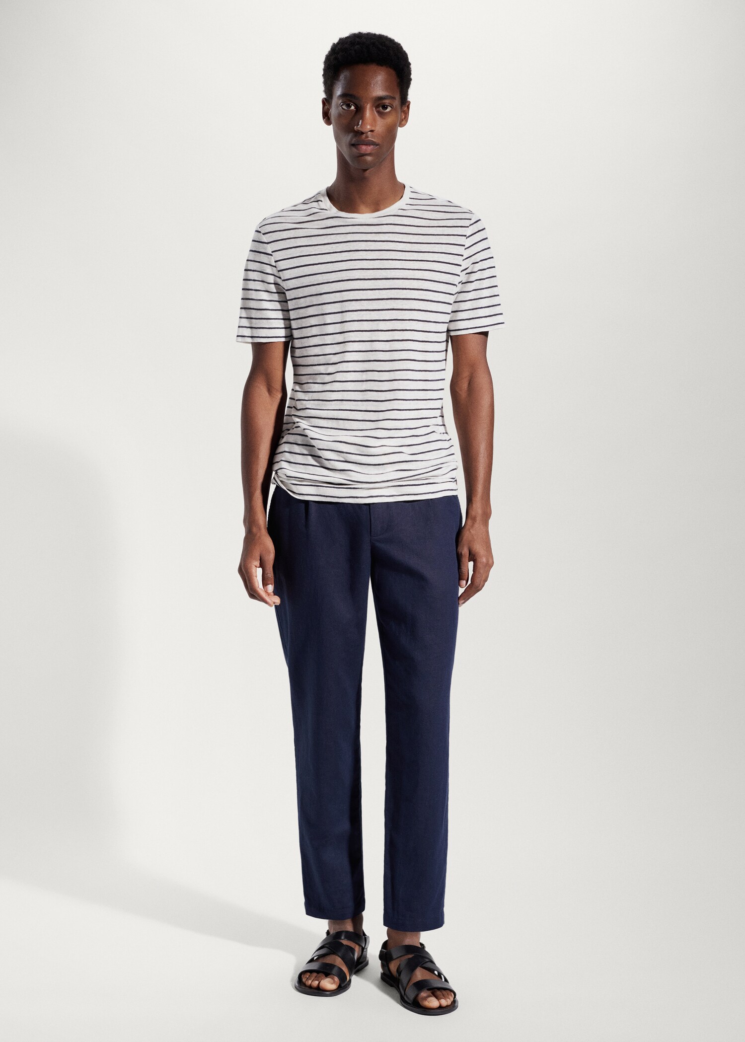 100% linen striped t-shirt - General plane
