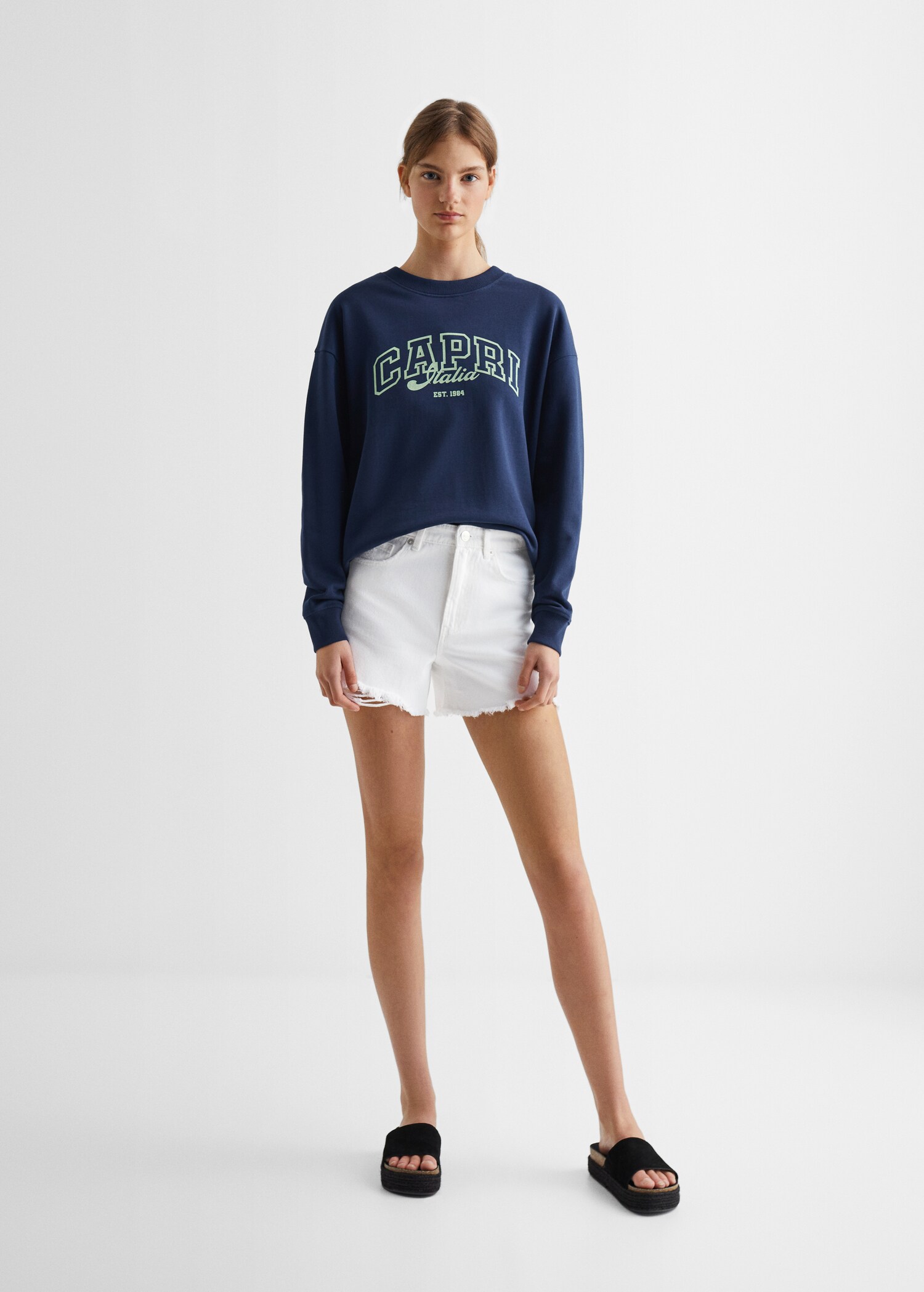 Short denim strappi - Piano generale