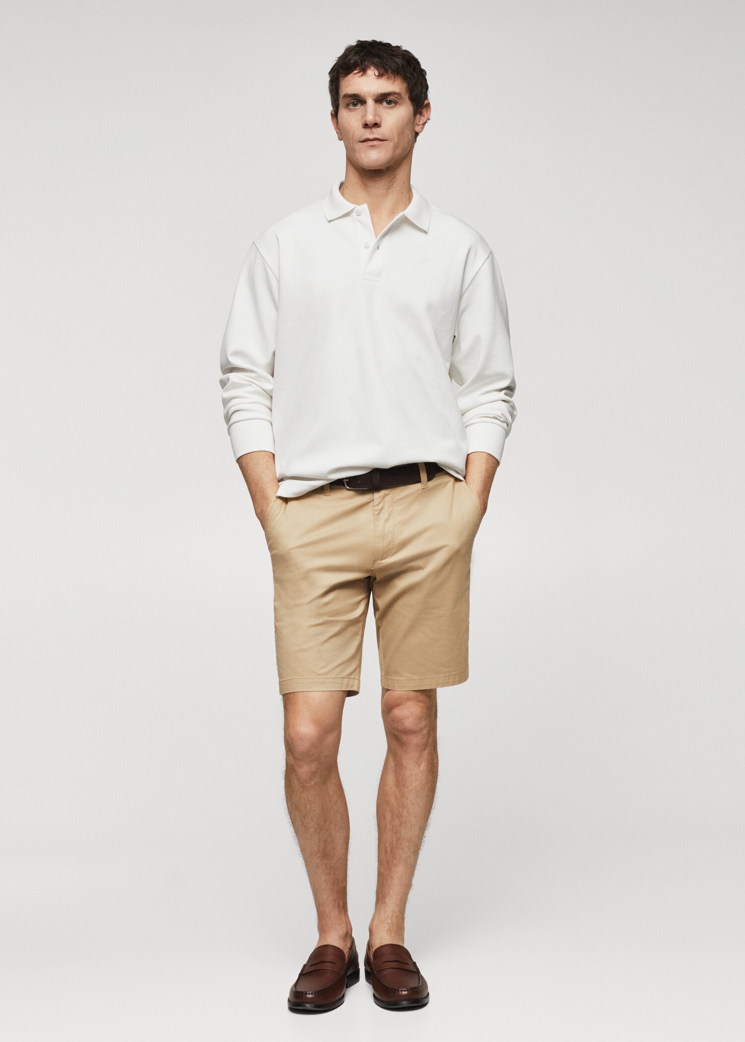 Long sleeves cotton polo - General plane