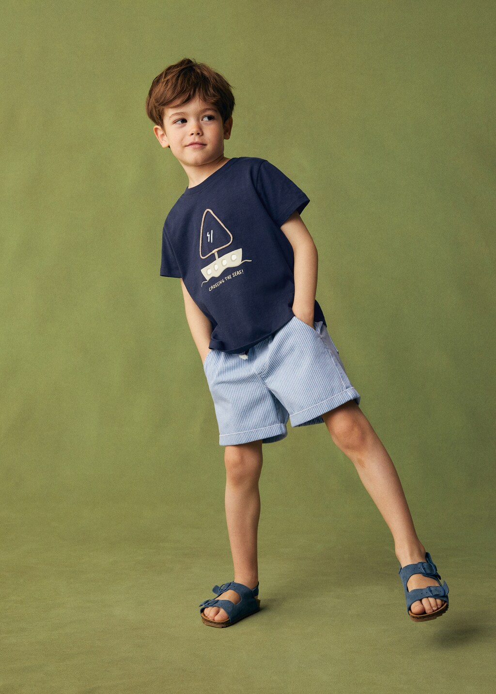 Striped cotton Bermuda shorts Boys MANGO OUTLET United Kingdom