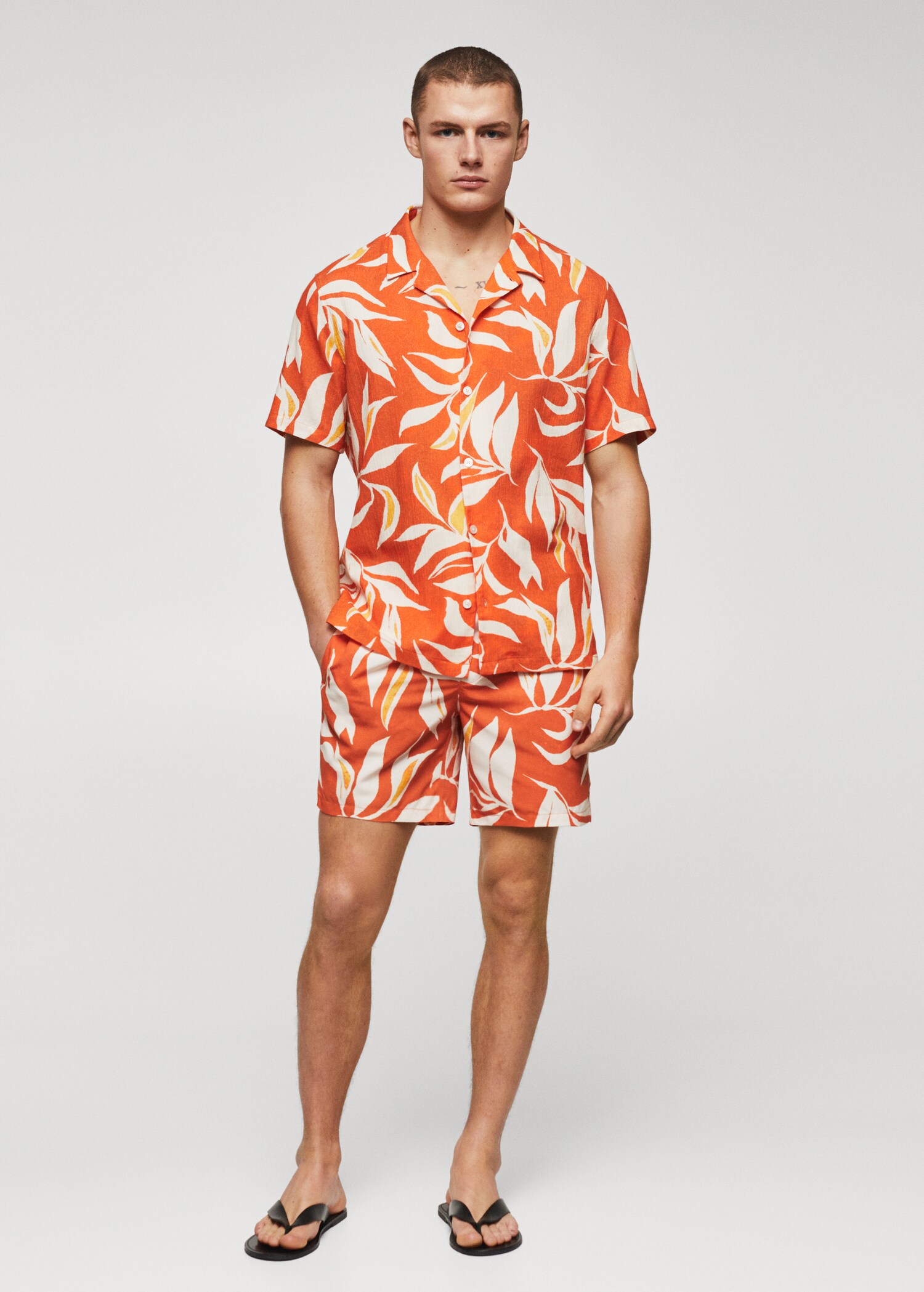Hawaiian print cotton shirt - General plane