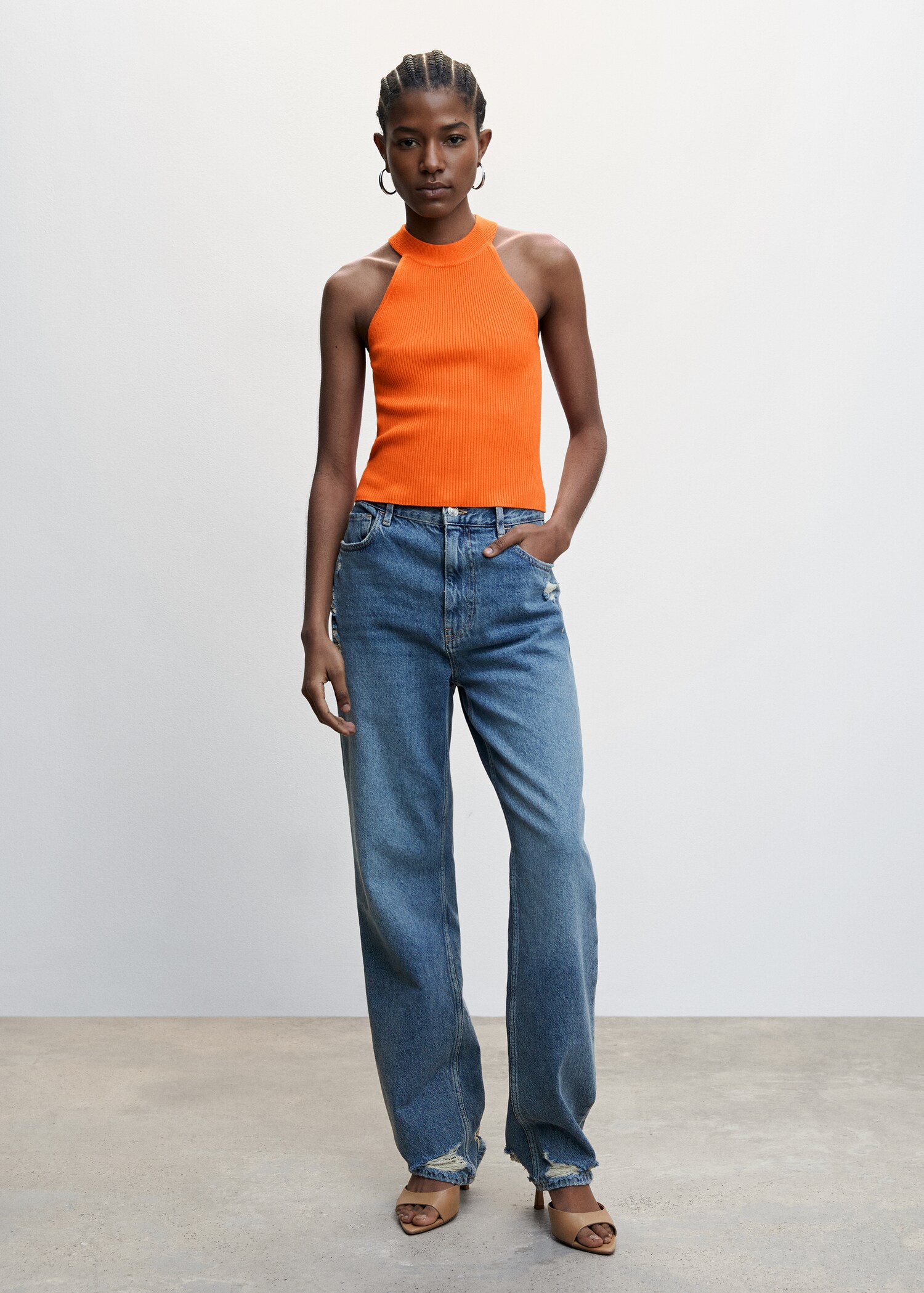 Neckholder-Stricktop - Damen | MANGO OUTLET Deutschland