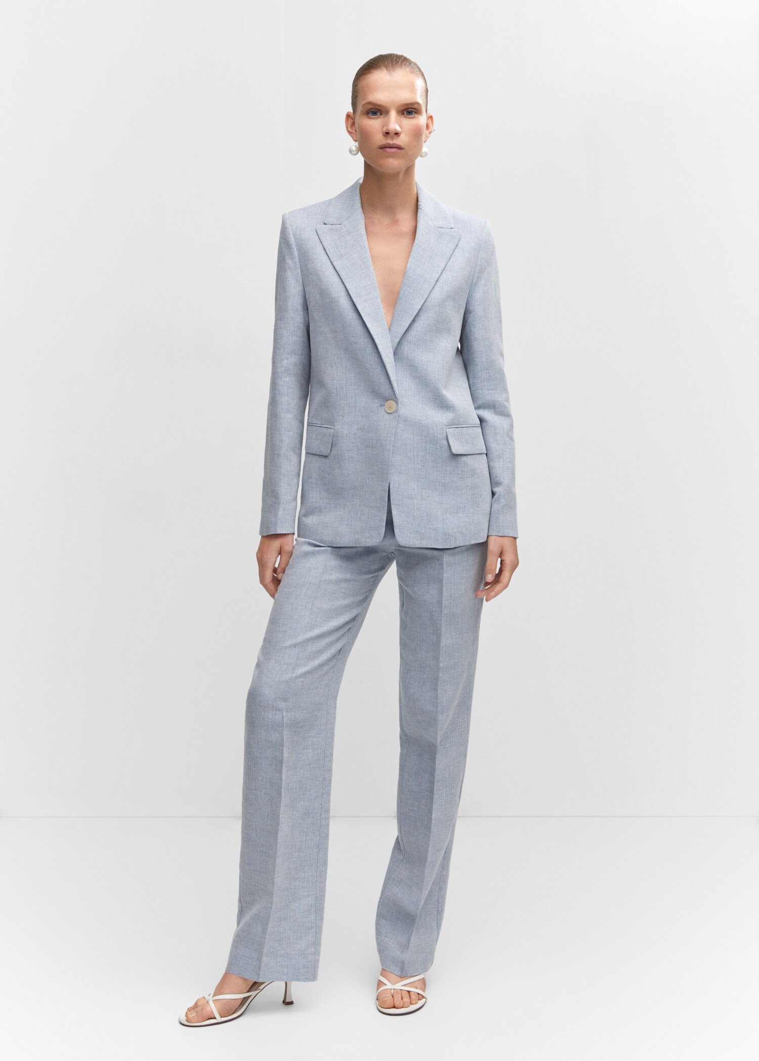 Linen blazer suit - General plane