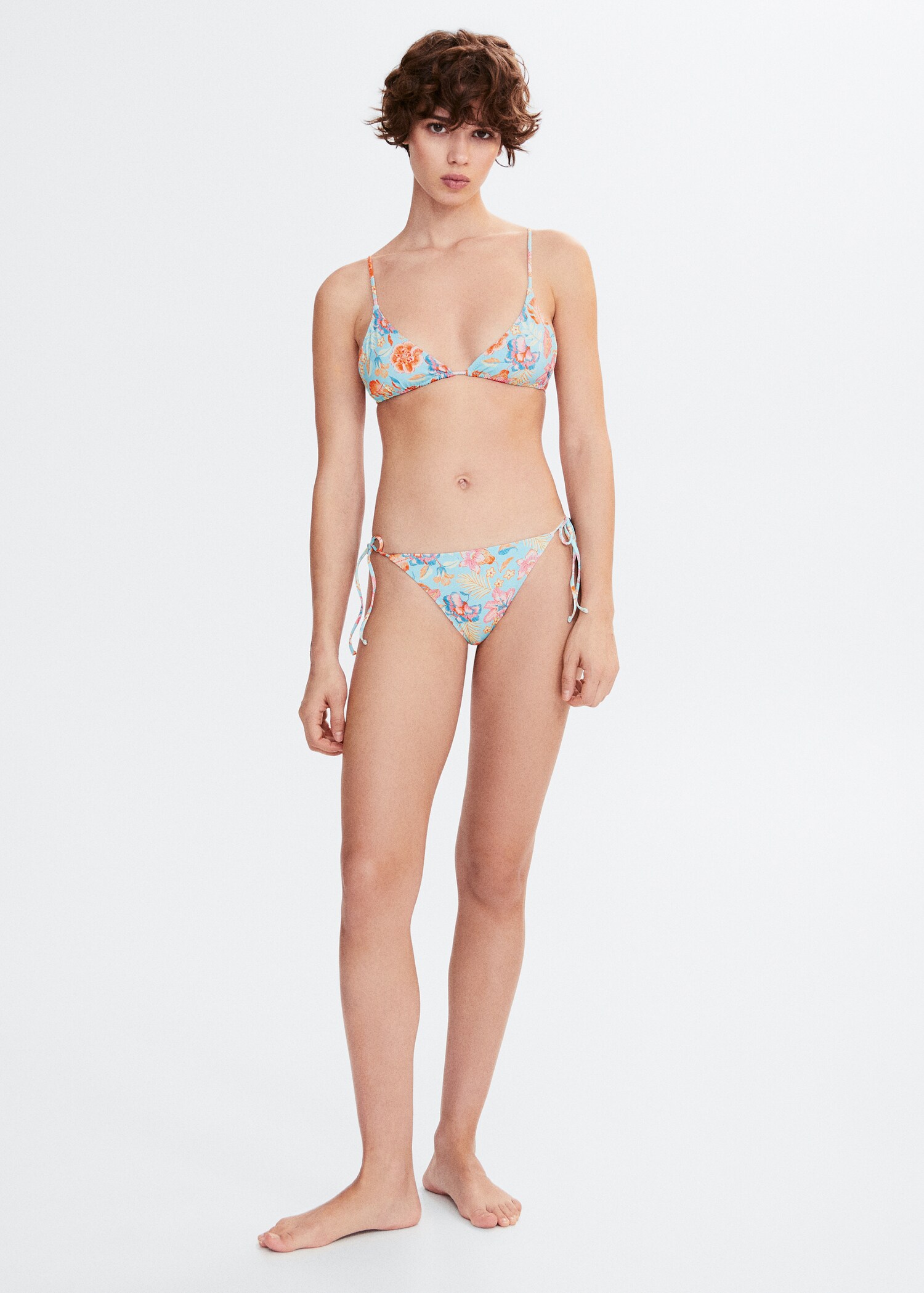 Geblümtes Triangel-Bikini-Top - Allgemeine Ansicht