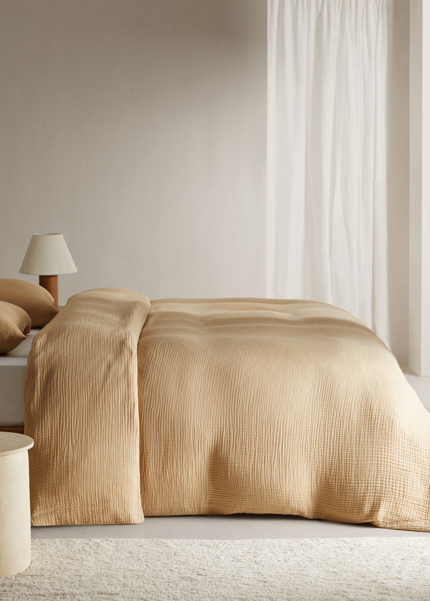 Cotton gauze duvet cover single bed - General plane