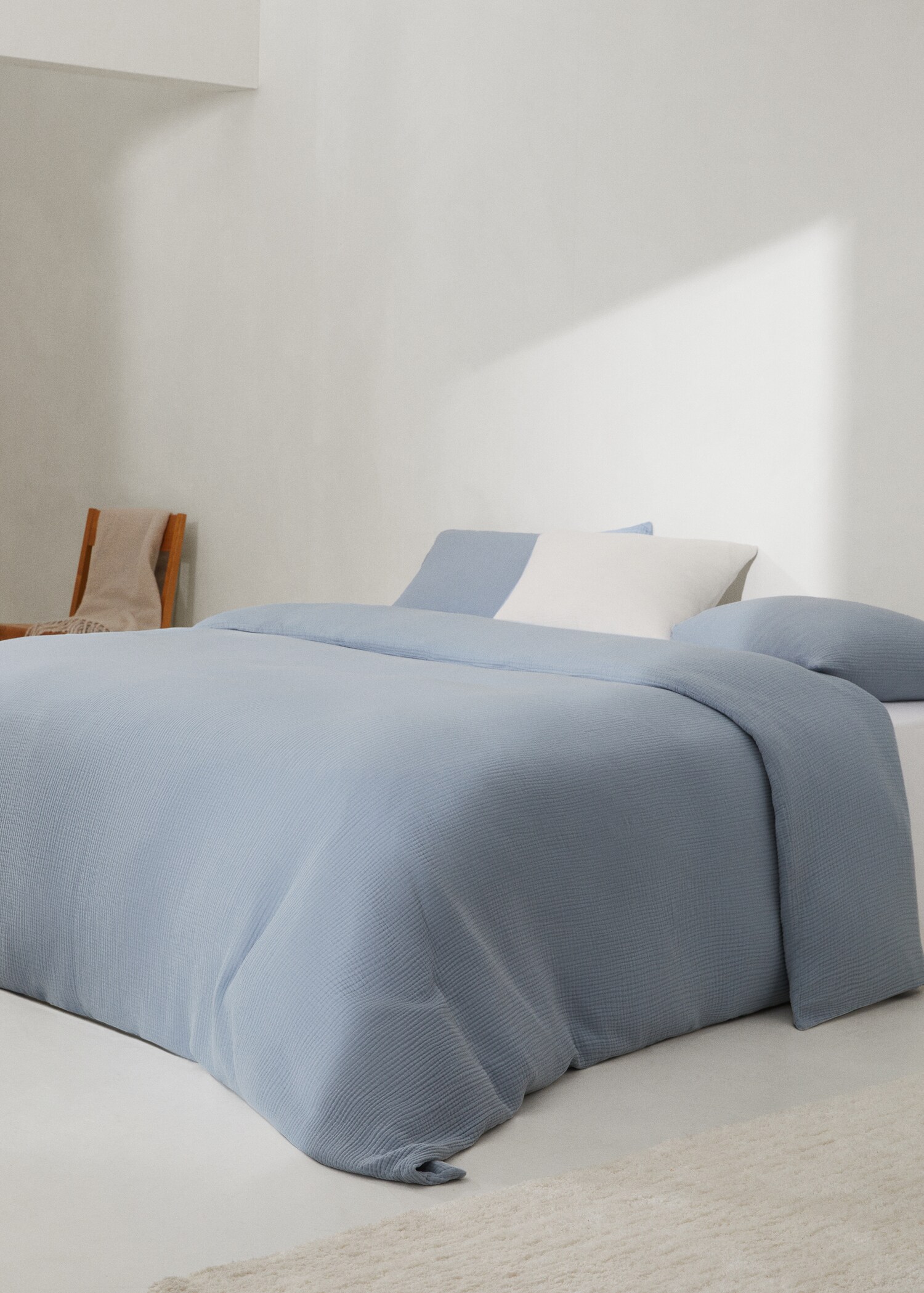 Cotton gauze duvet cover single bed - General plane
