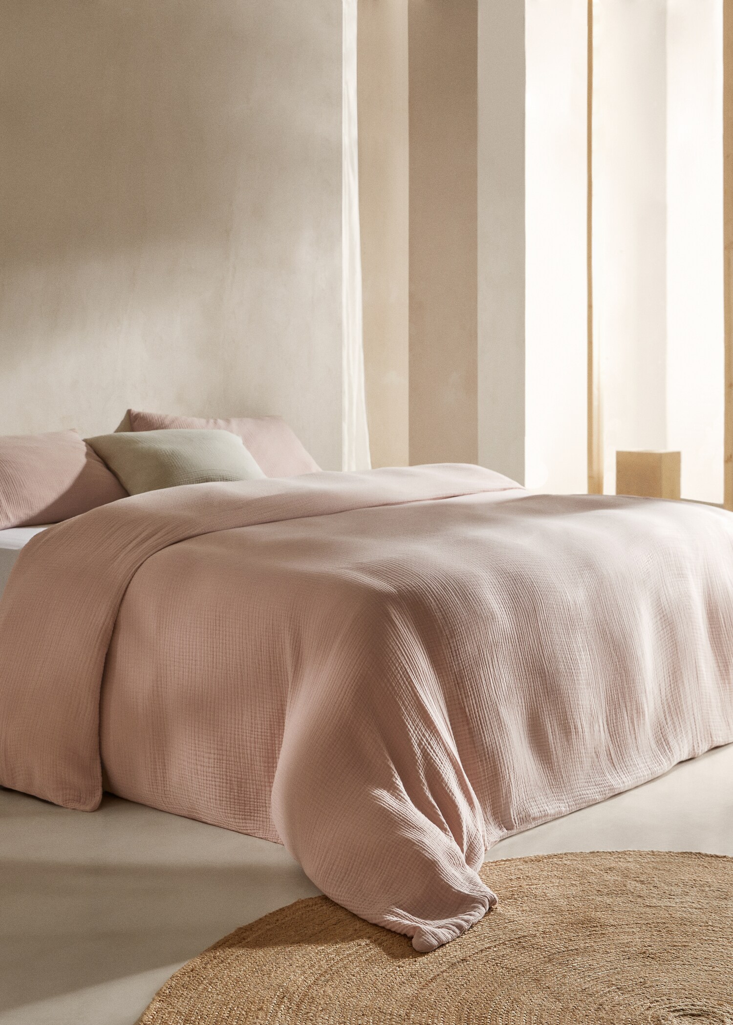 Cotton gauze duvet cover single bed - General plane