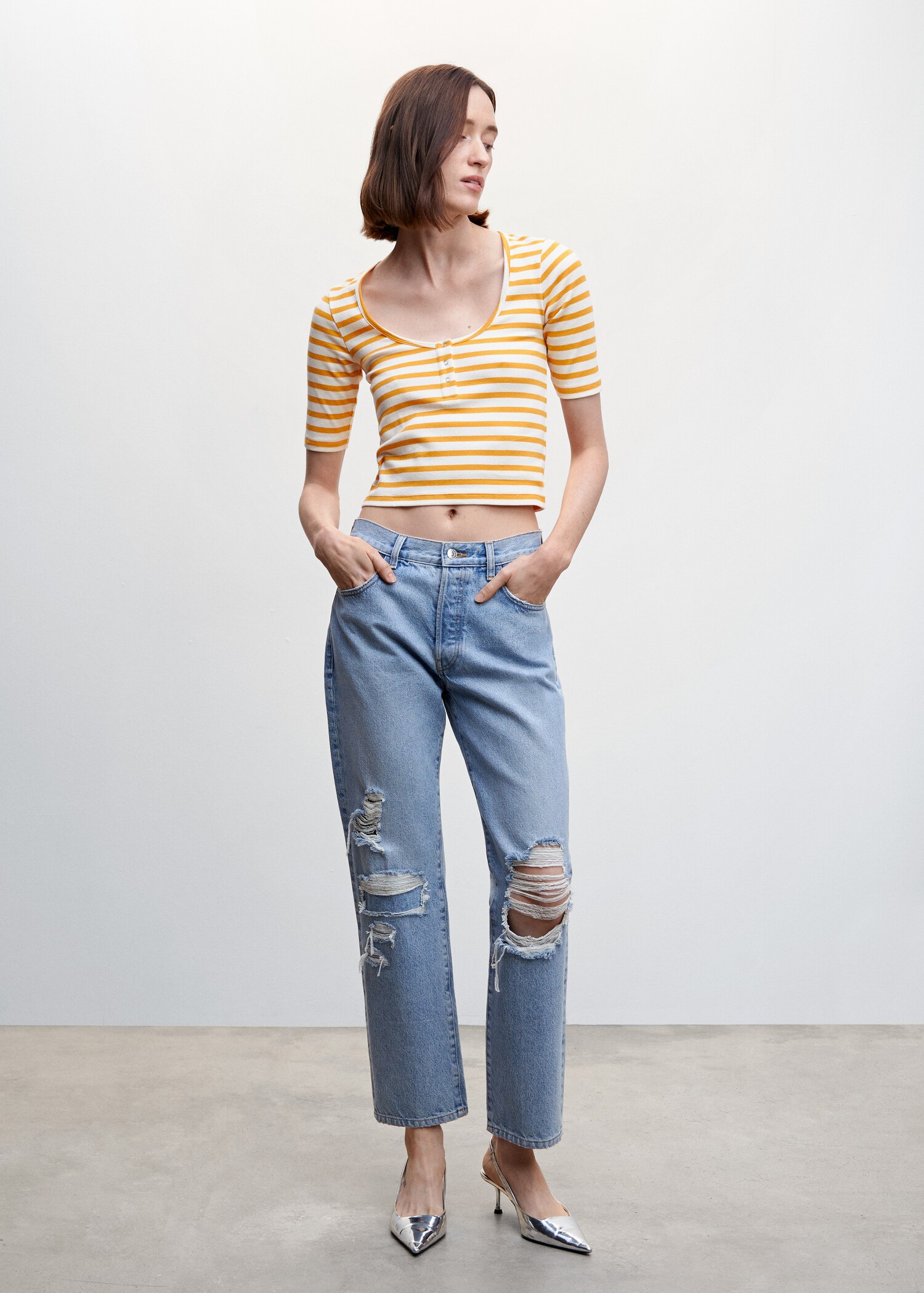 Striped rib T-shirt - General plane