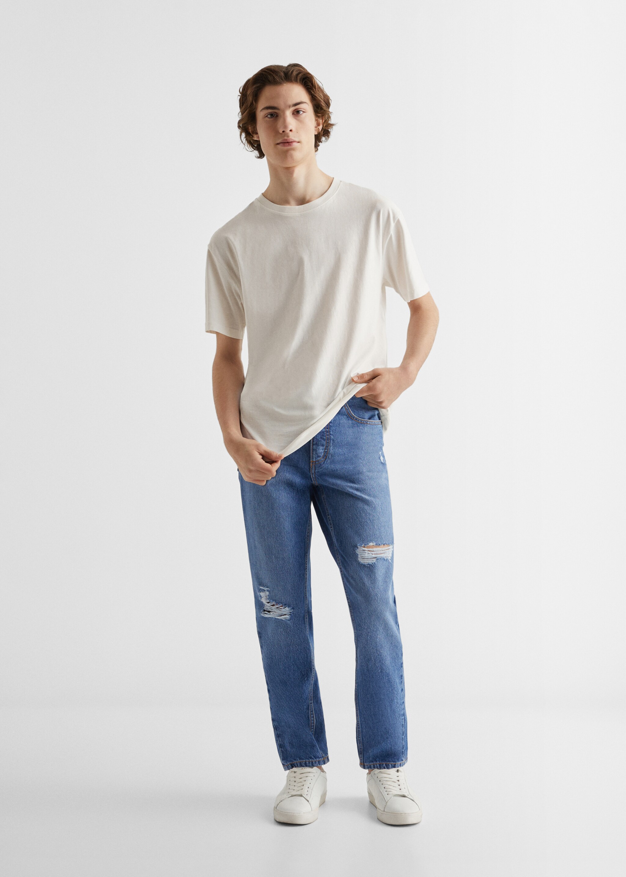 Jeans regular-fit strappi decorativi - Piano generale