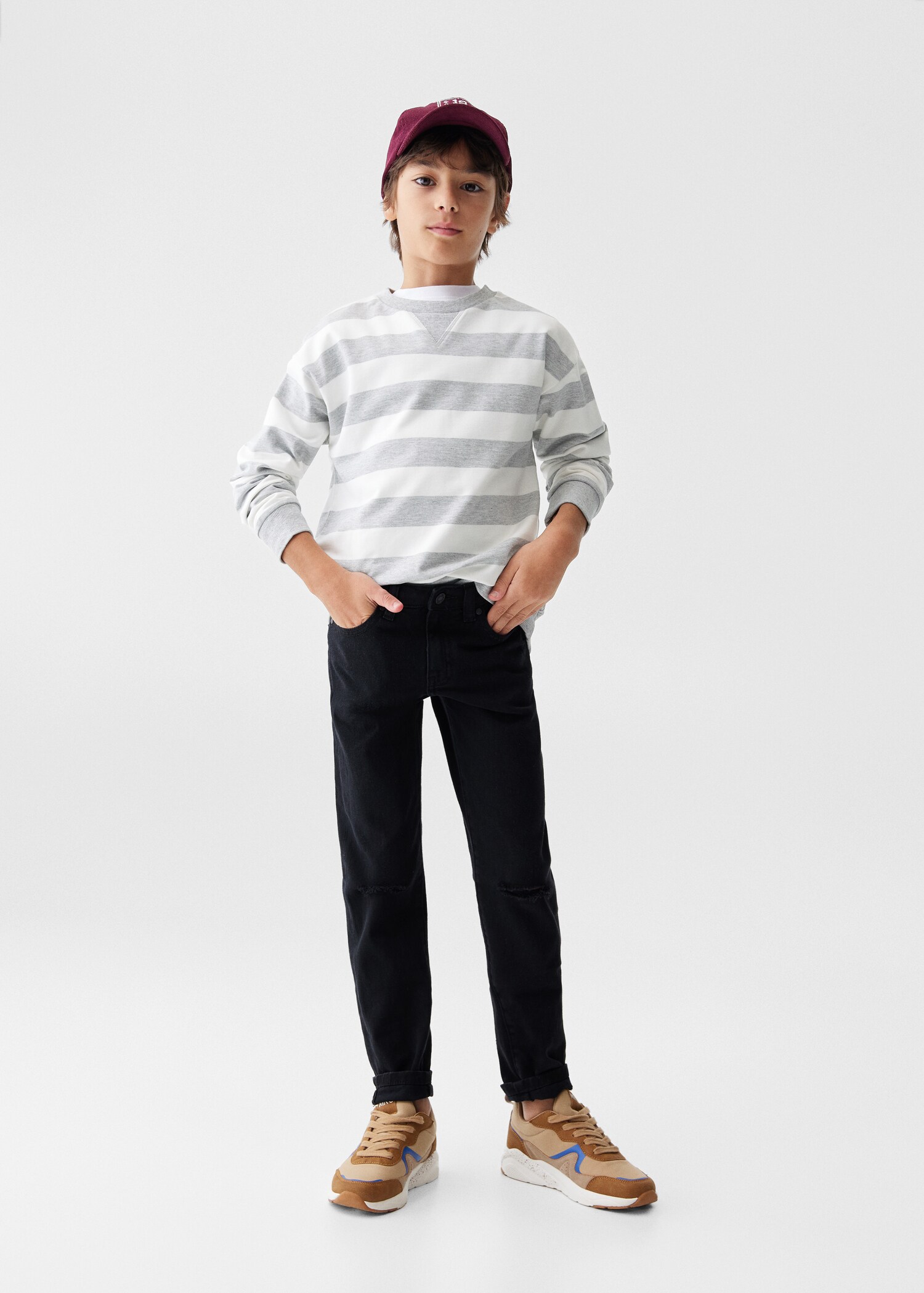 Striped cotton-blend sweatshirt - General plane